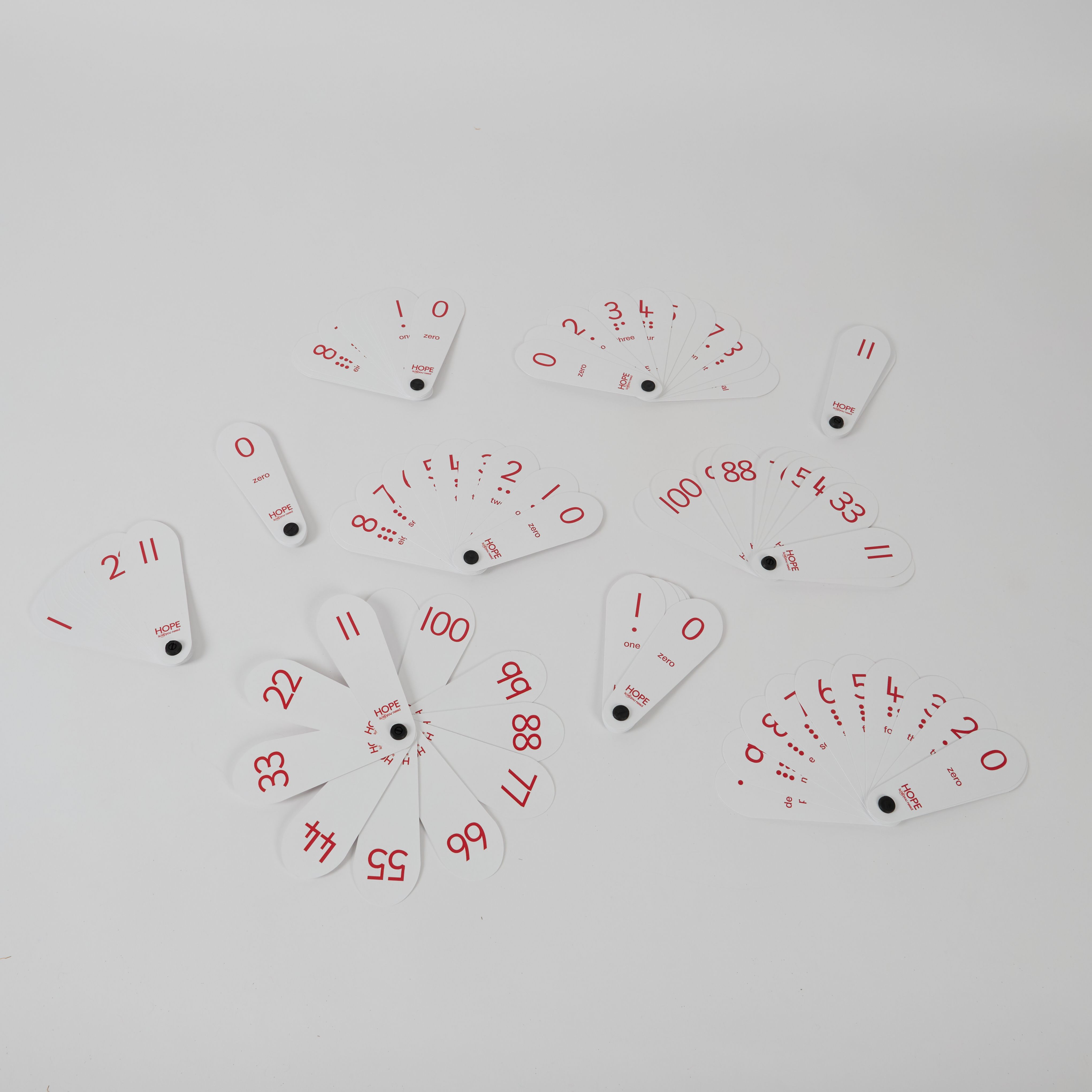 Double Sided Number Fans