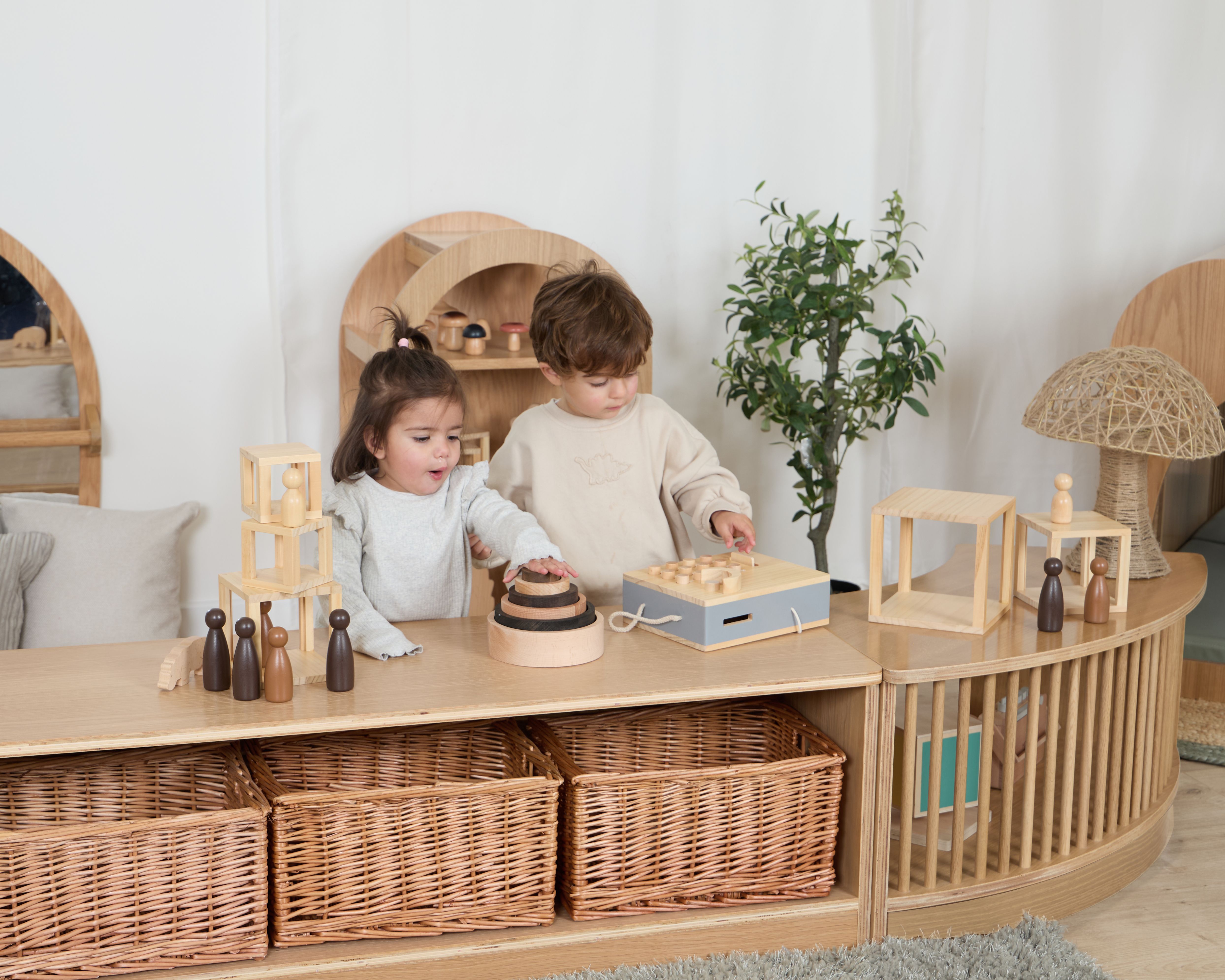 Under 2's Low Shelf Unit  with Mirror