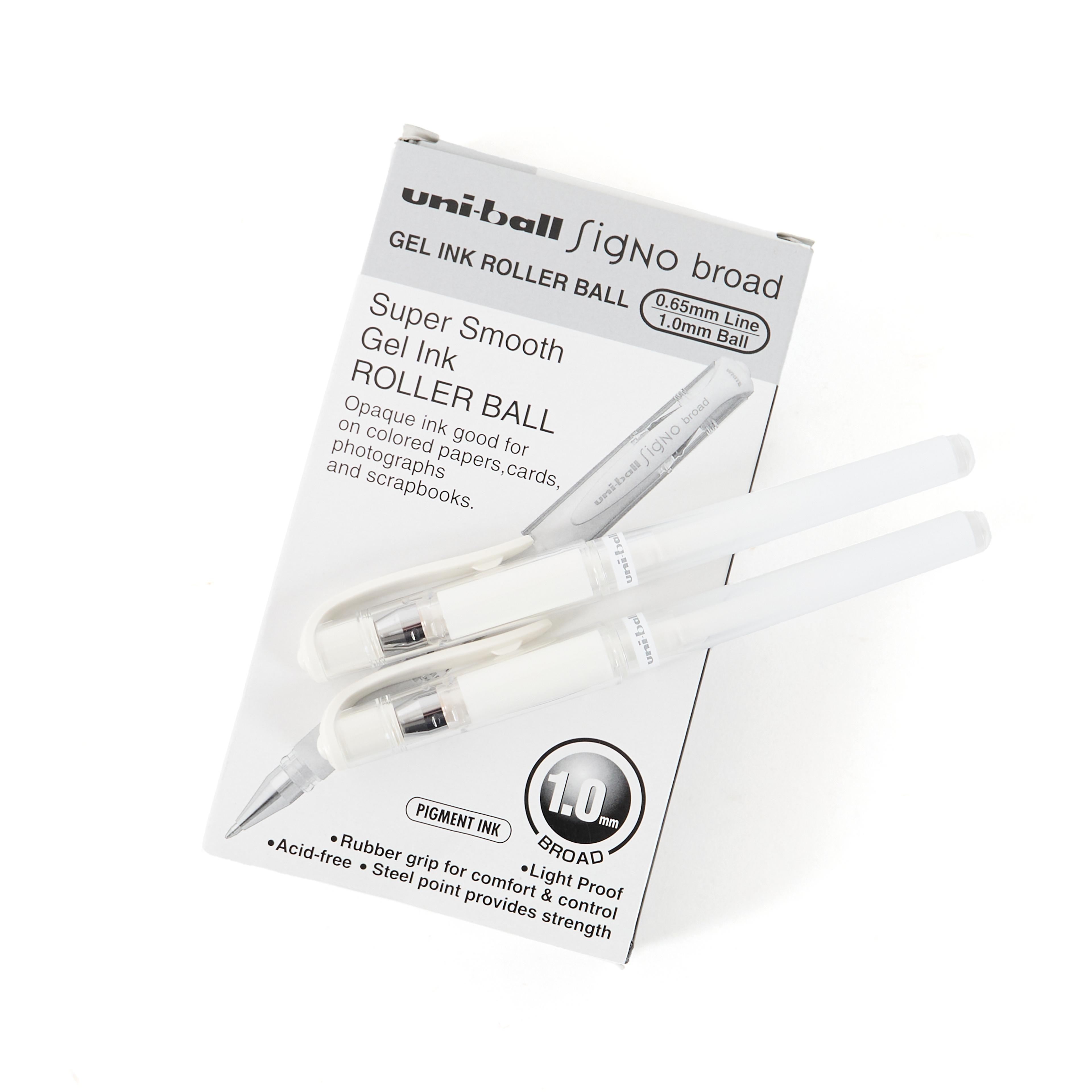 Uniball Signo Broad Gel Pen UM-153 - White - Pack of 12