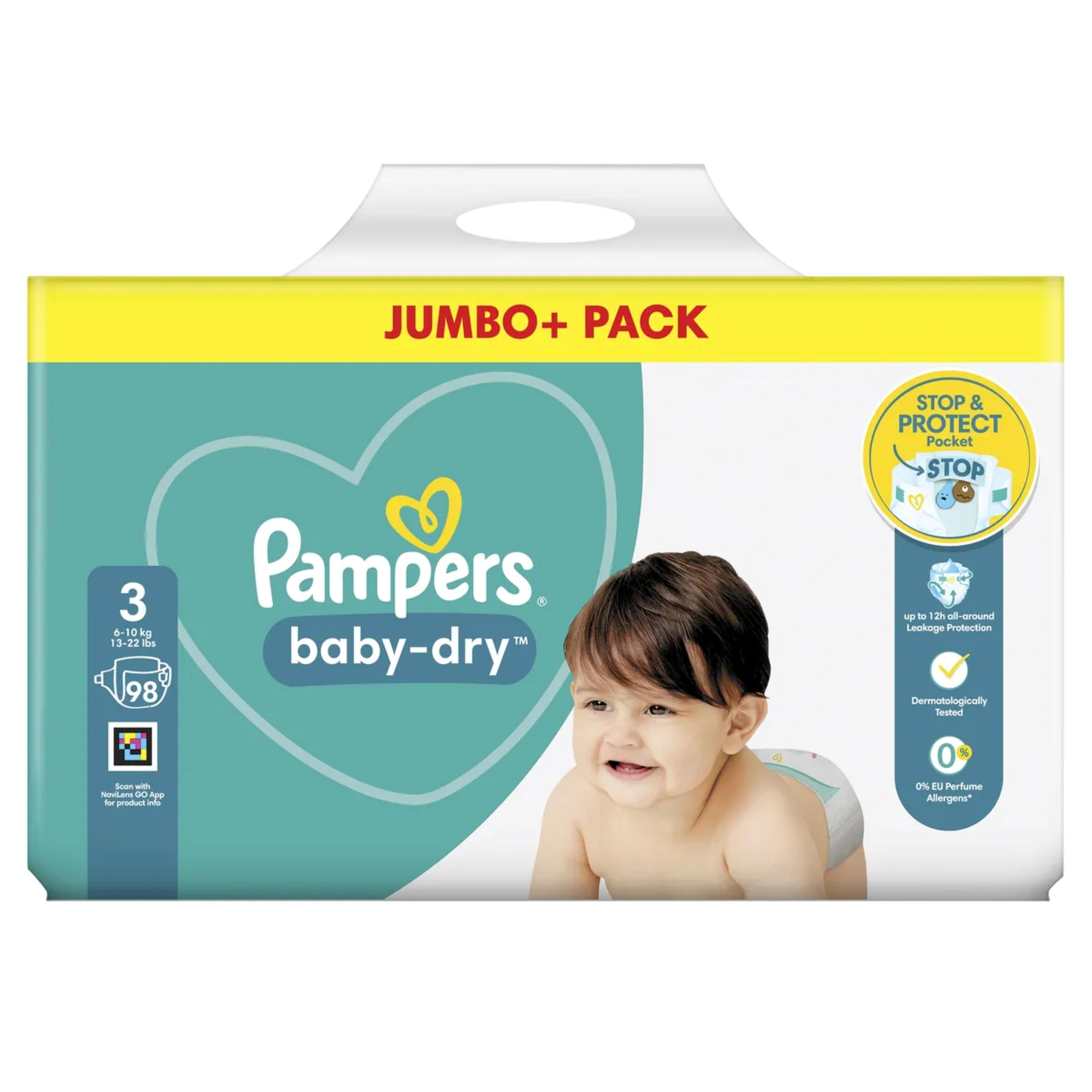 Pampers Baby-Dry Size 3, 98 Nappies