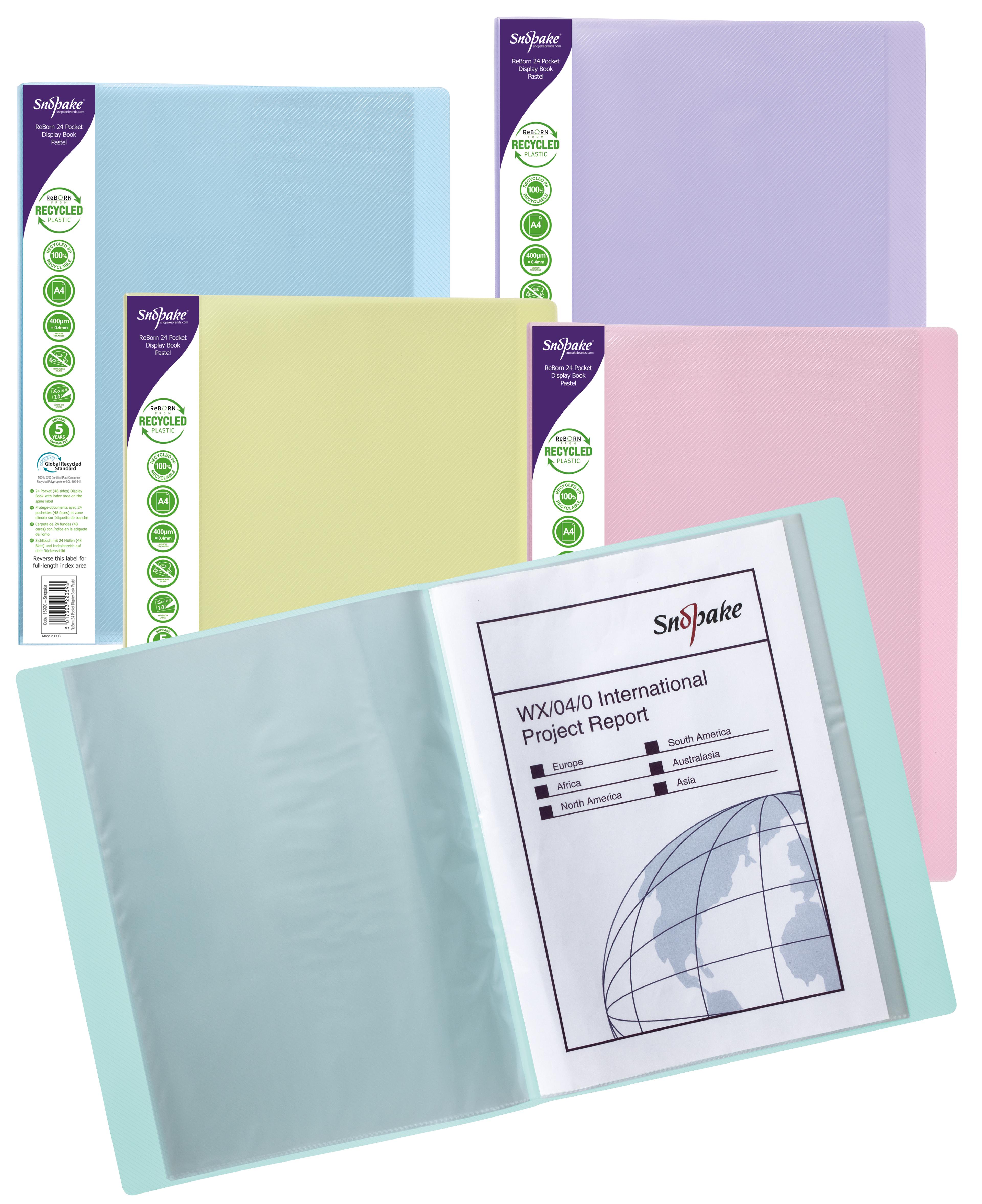 Snopake ReBorn 100% Recycled A4 Display Book 24 pocket - Pack of 5