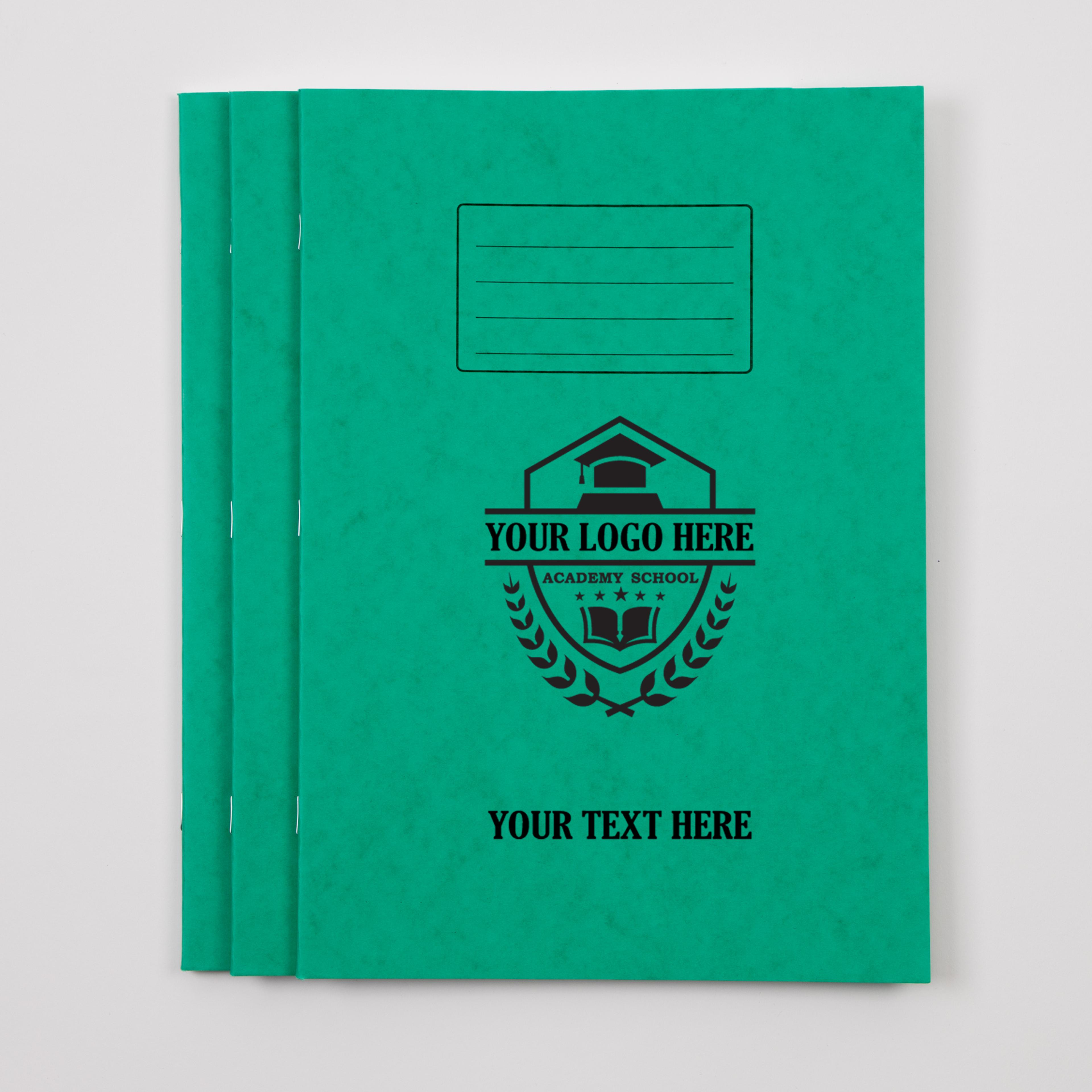 Personalised - Classmates A4+ 80 page, 15mm Ruled With Margin, Green - Pack of 50