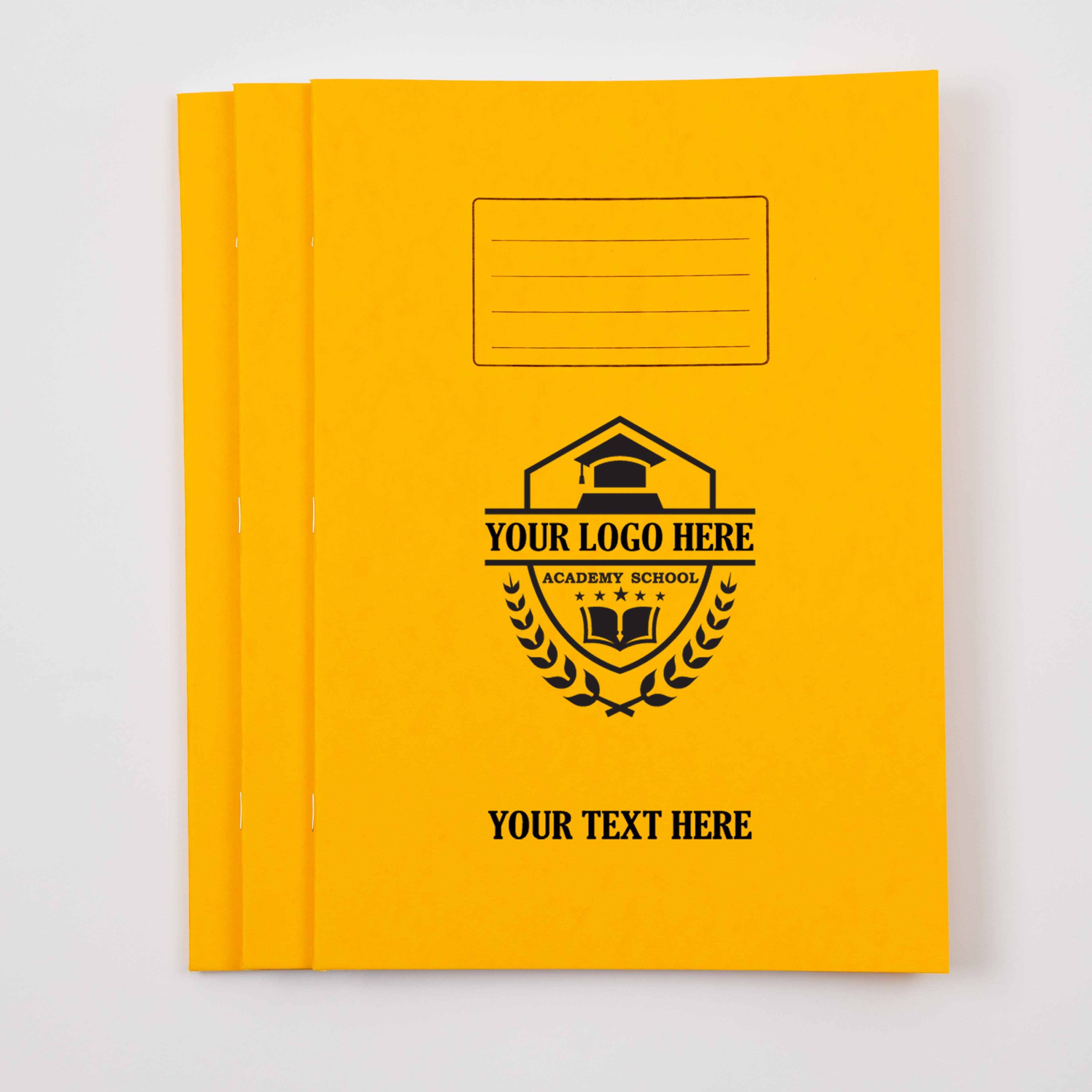 Personalised - Classmates A4+ 80 page, 15mm Ruled With Margin, Yellow - Pack of 50