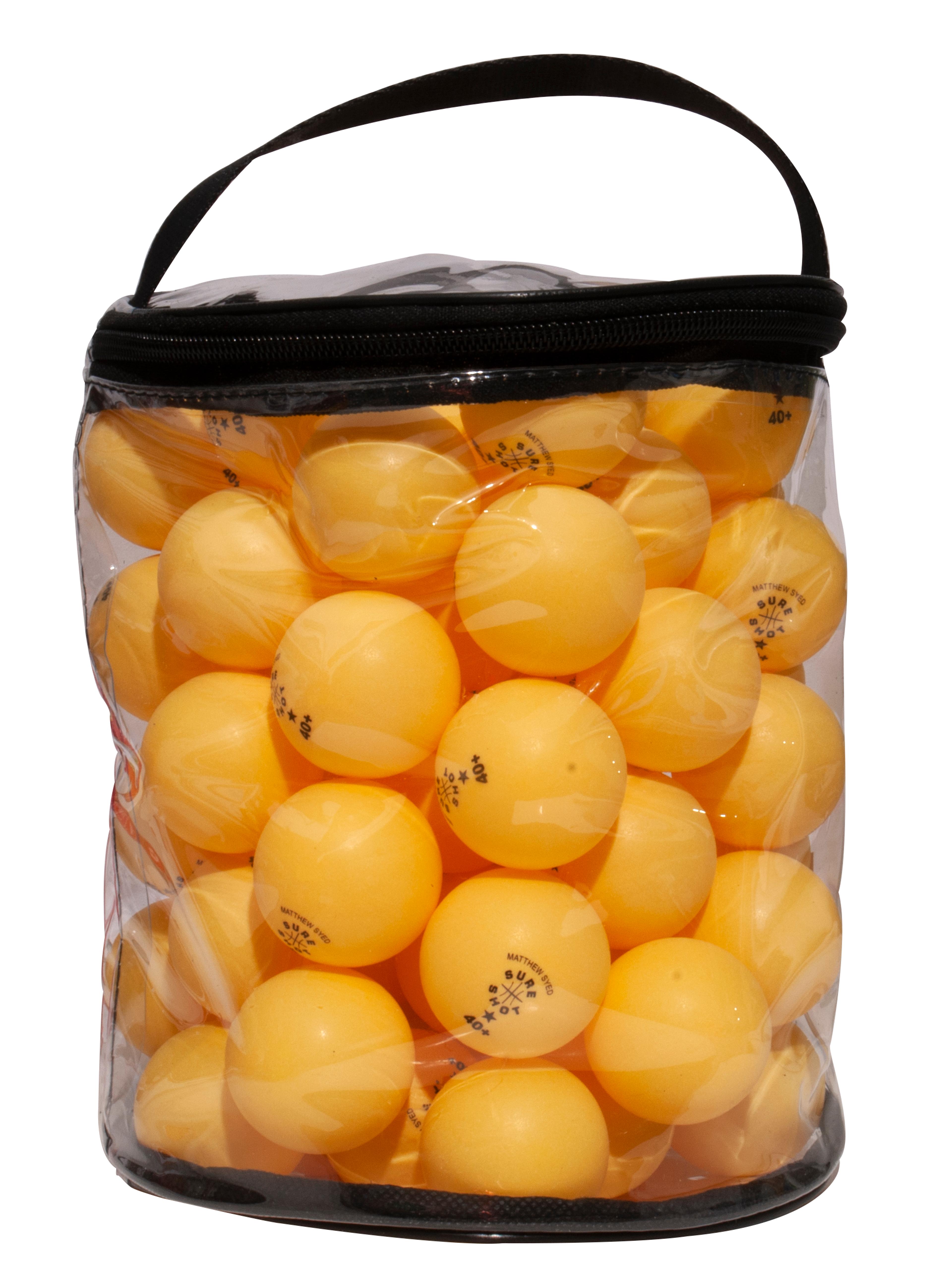 Sure Shot Matthew Syed Table Tennis Balls - Yellow - Bag of 72