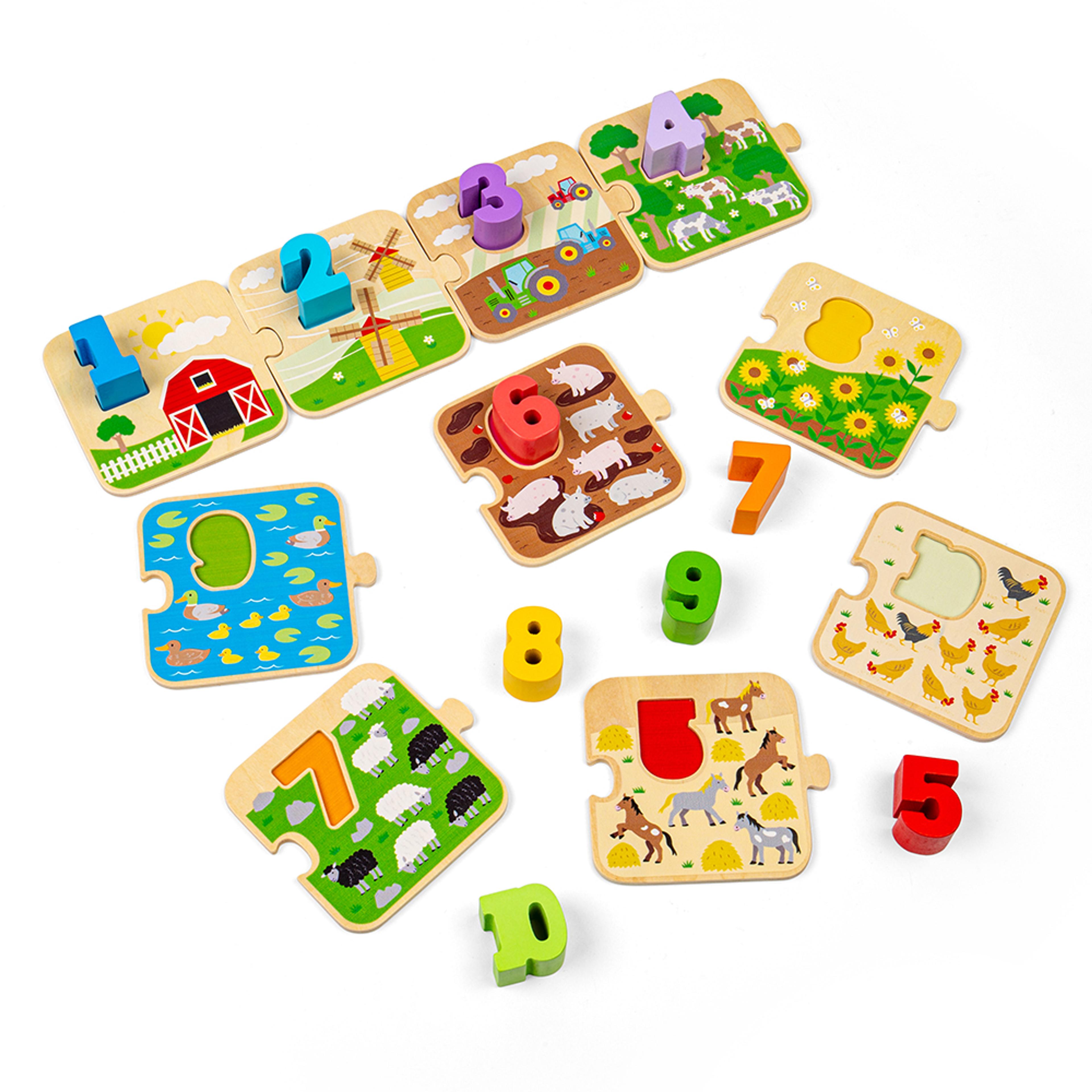 BIGJIGS Toys 1-10 Tile Puzzle  