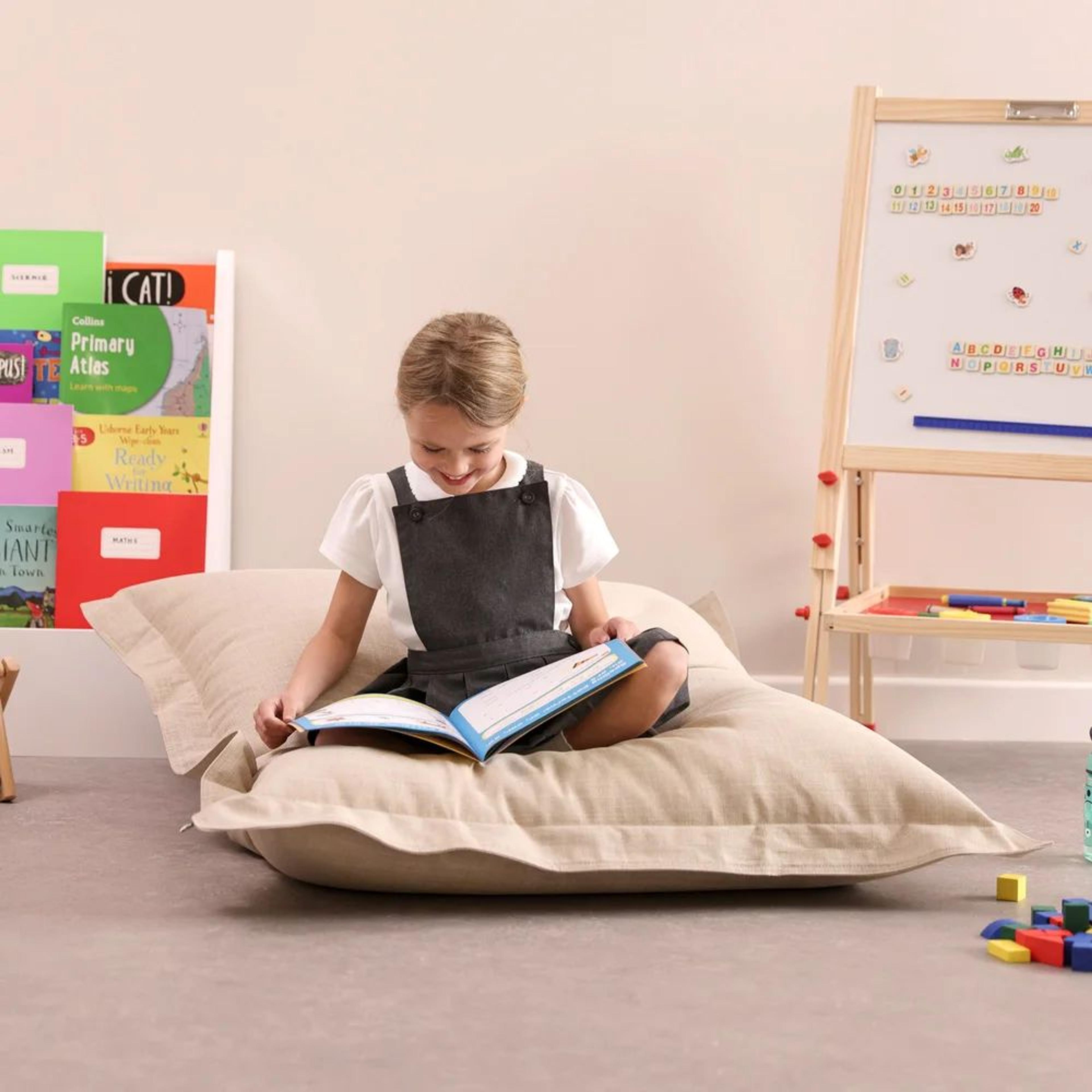 Neutral Woven Giant Floor Cushion Bean Bag