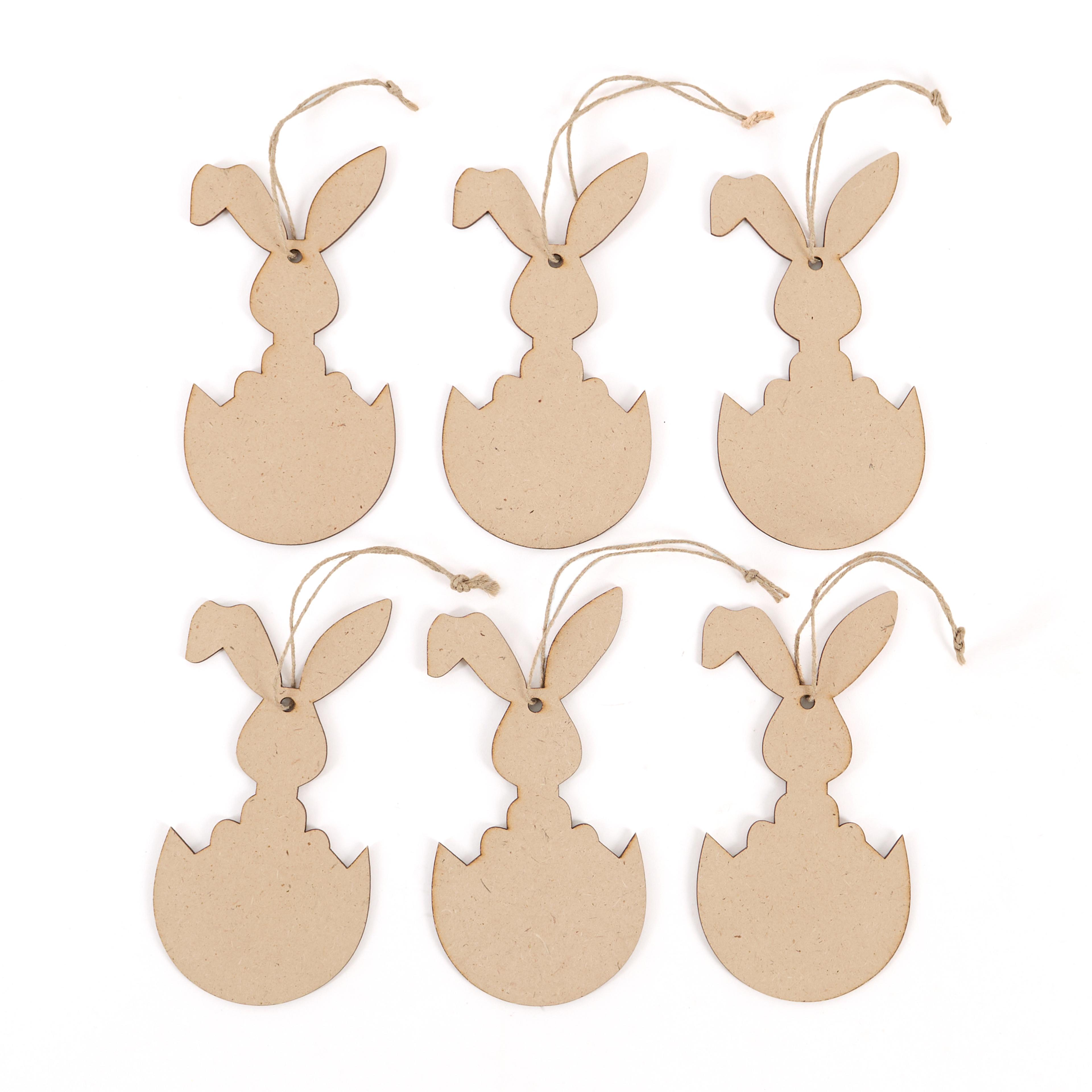 Bunny In The Egg Ornaments - Pack of 6