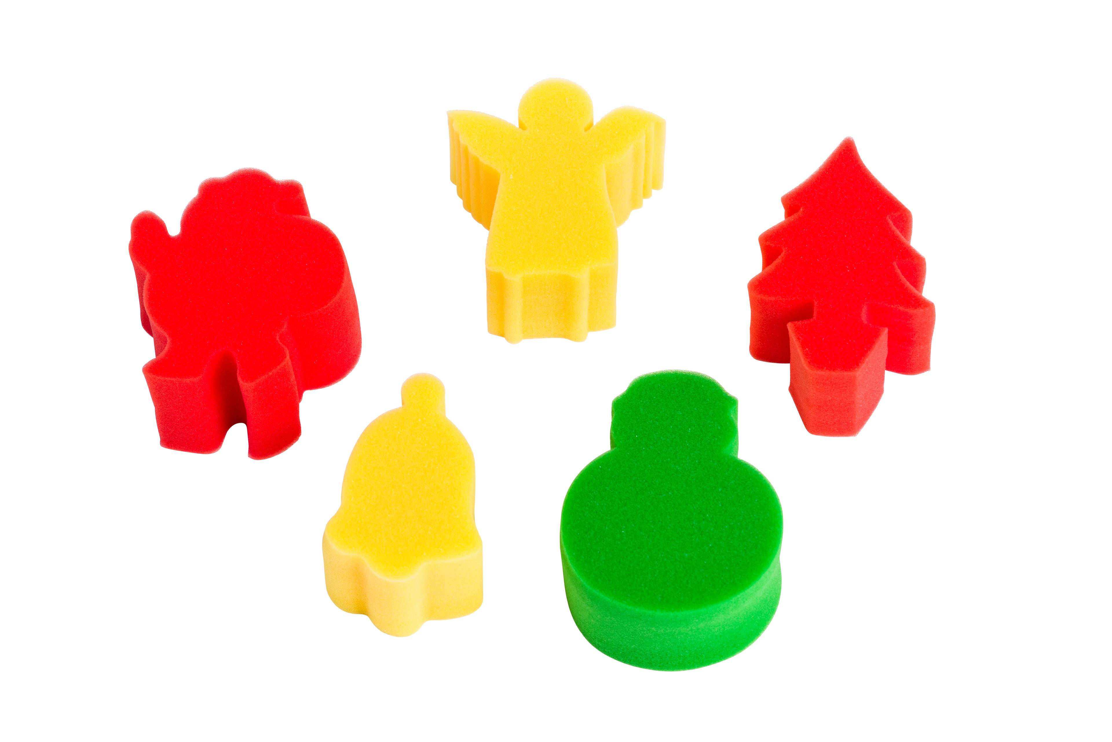 Sponge Painting Set - Christmas - Pack of 5