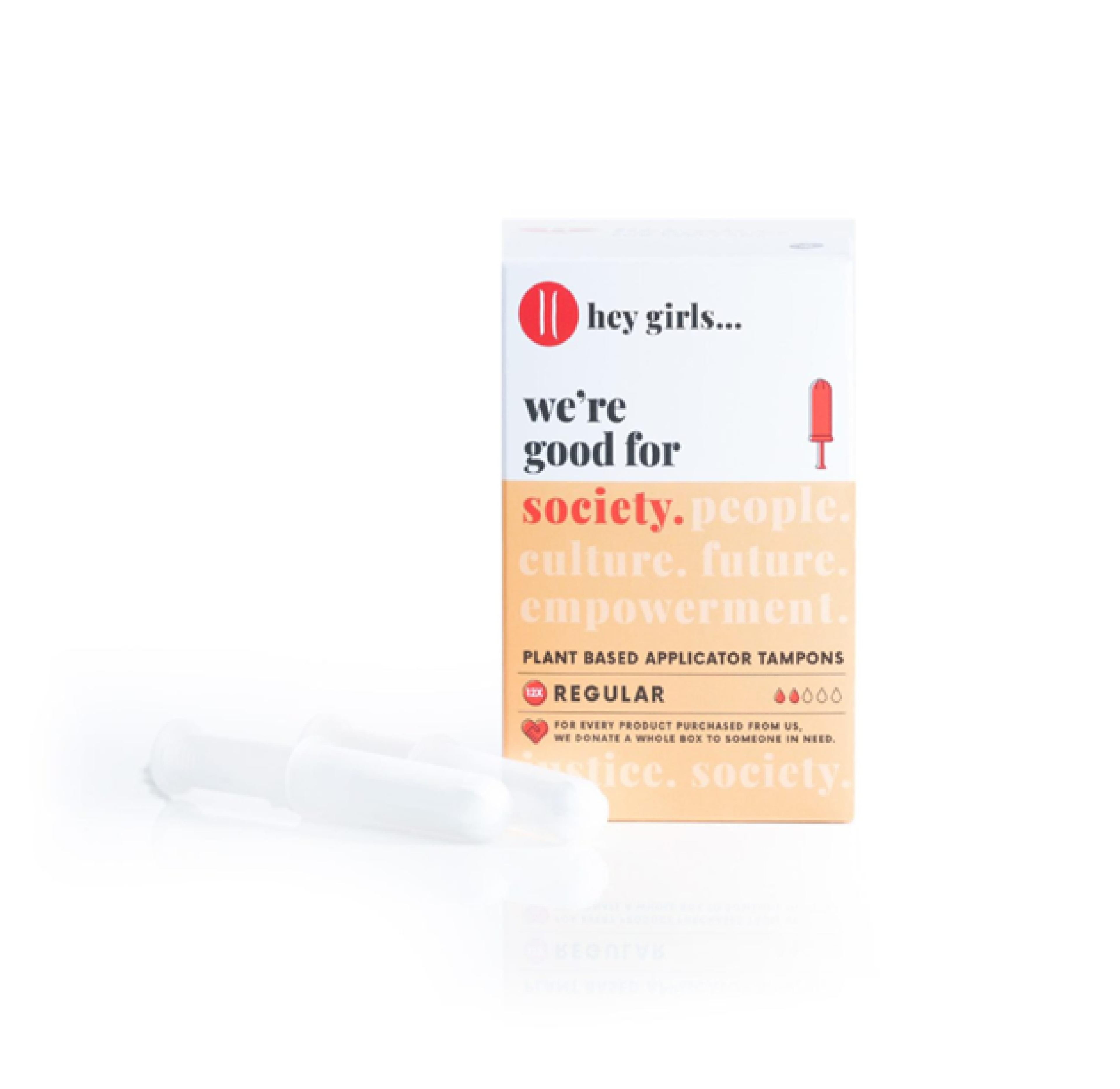 Hey Girls Plant Based Applicator Tampons - Super - Pack of 10