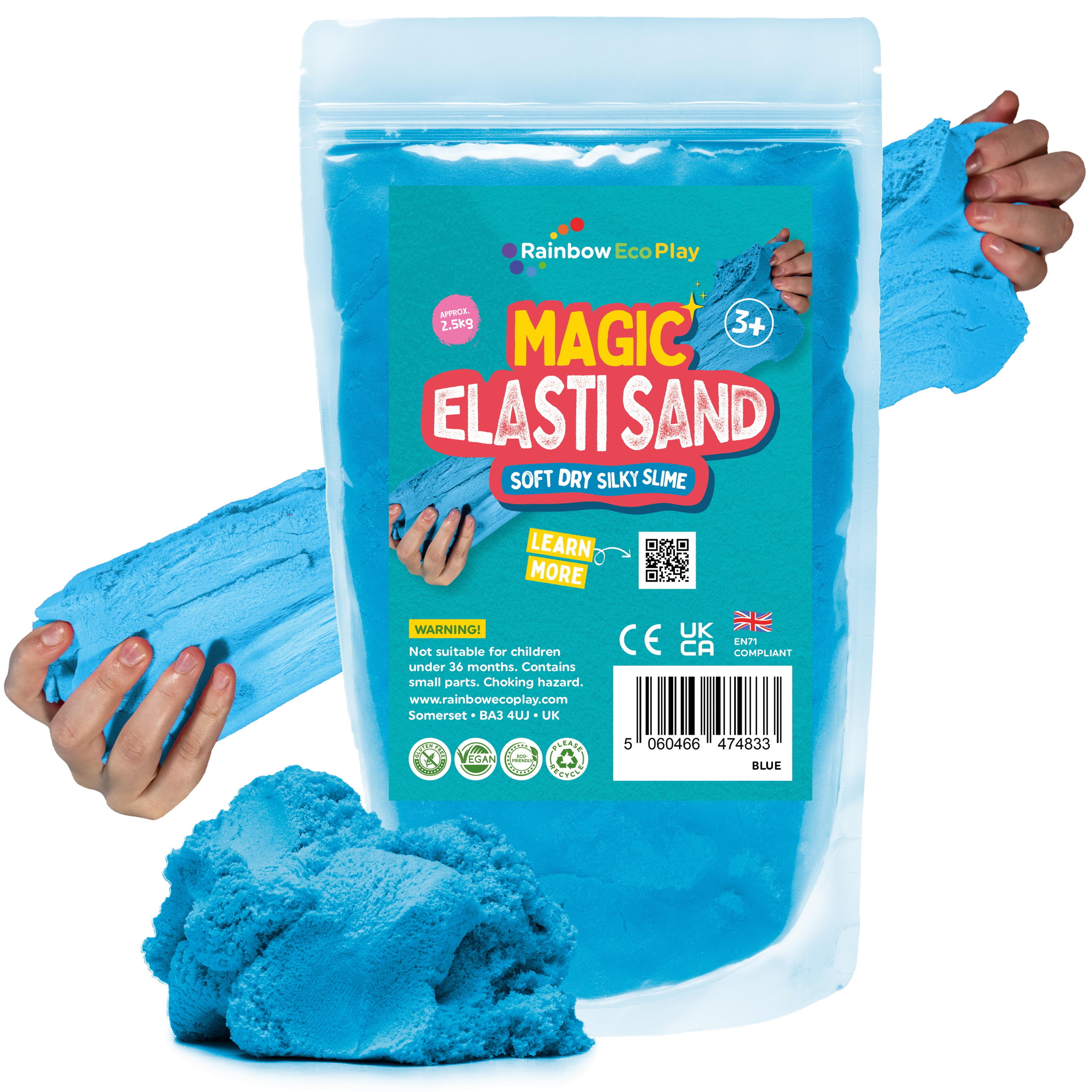 Rainbow Eco Play Magic Elasti Sand - Blue 2.5kg Bag