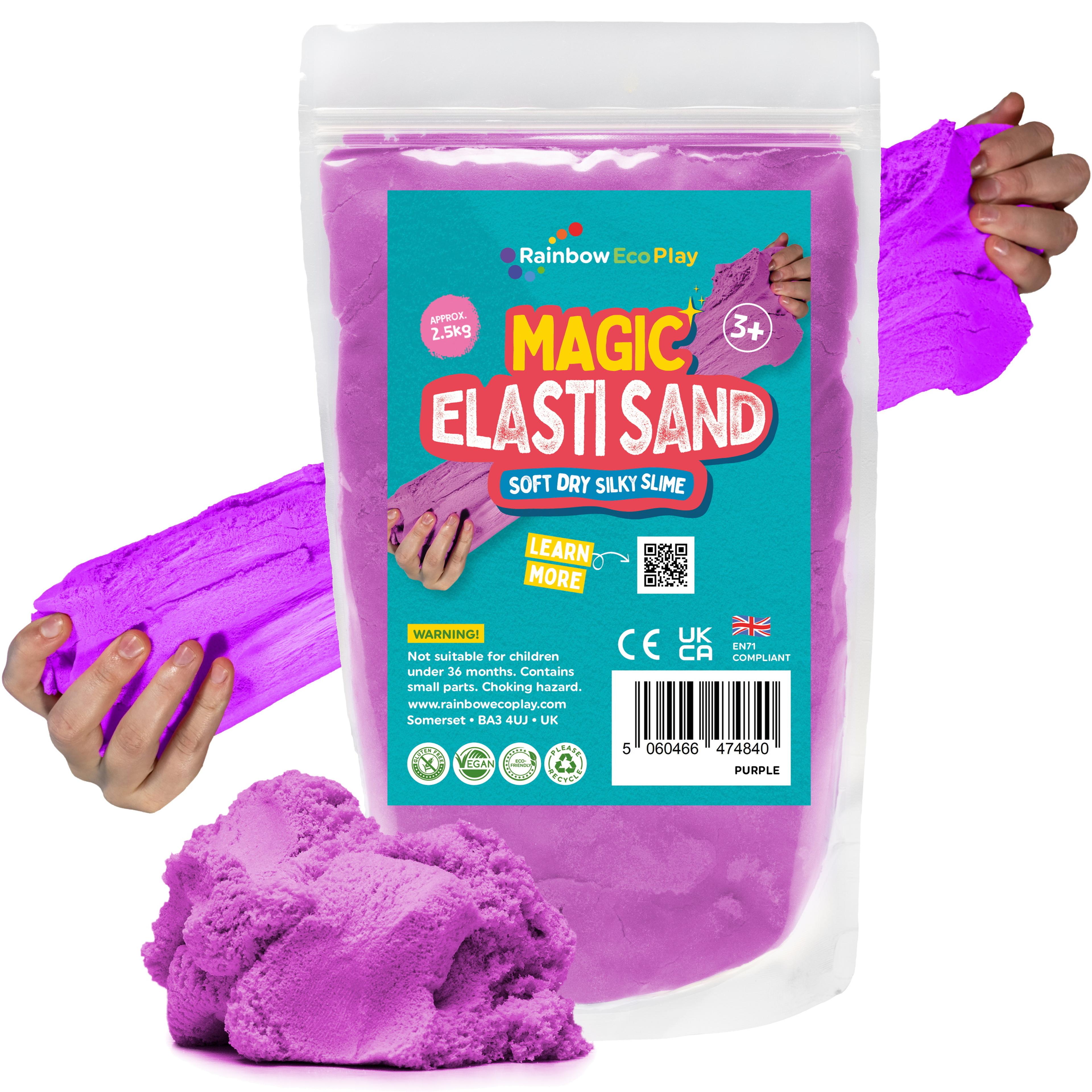 Rainbow Eco Play Magic Elasti Sand - Purple 2.5kg Bag