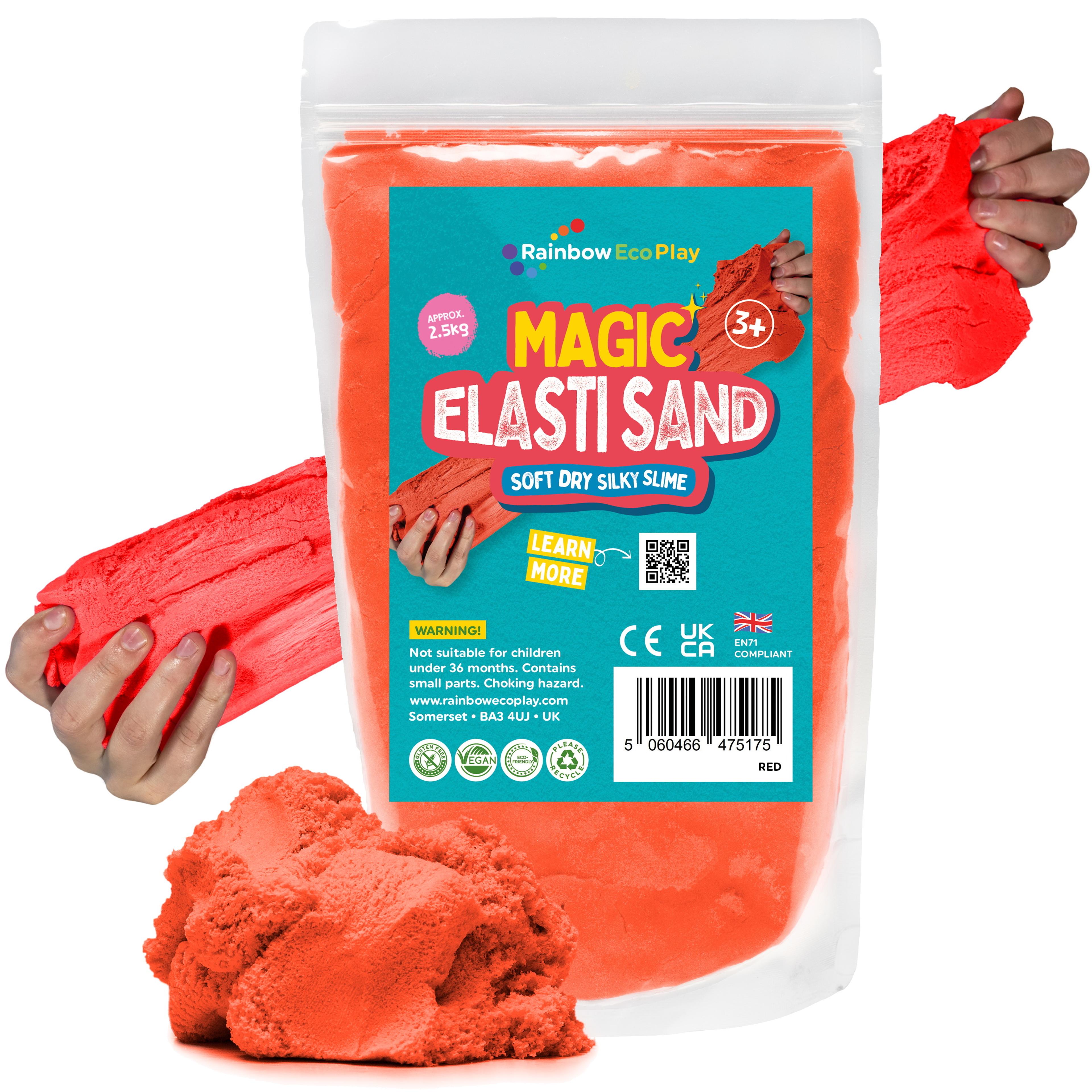Rainbow Eco Play Magic Elasti Sand - Red 2.5kg Bag