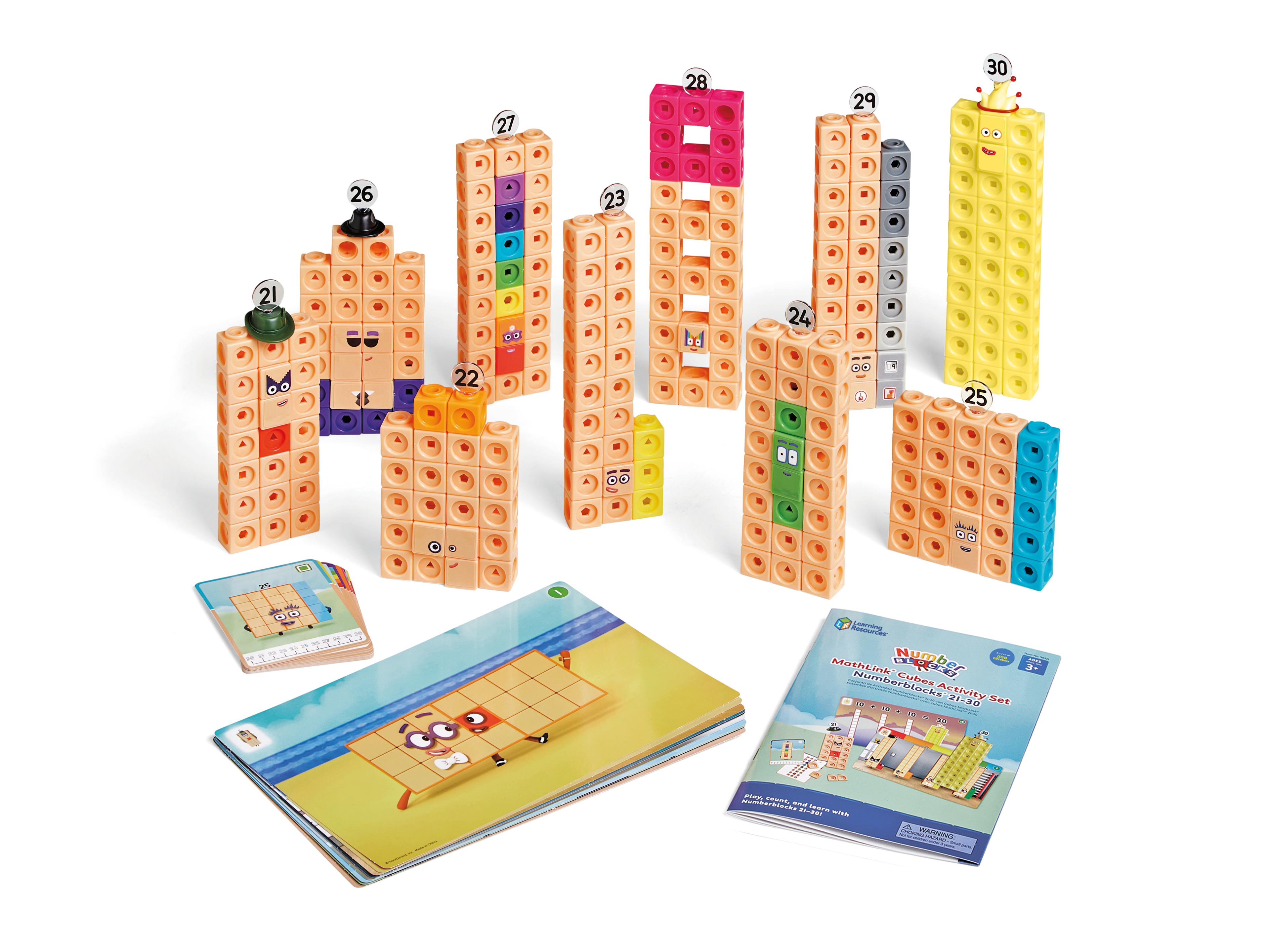 Learning Resources MathLink Cubes Numberblocks 21-30 Activity Set