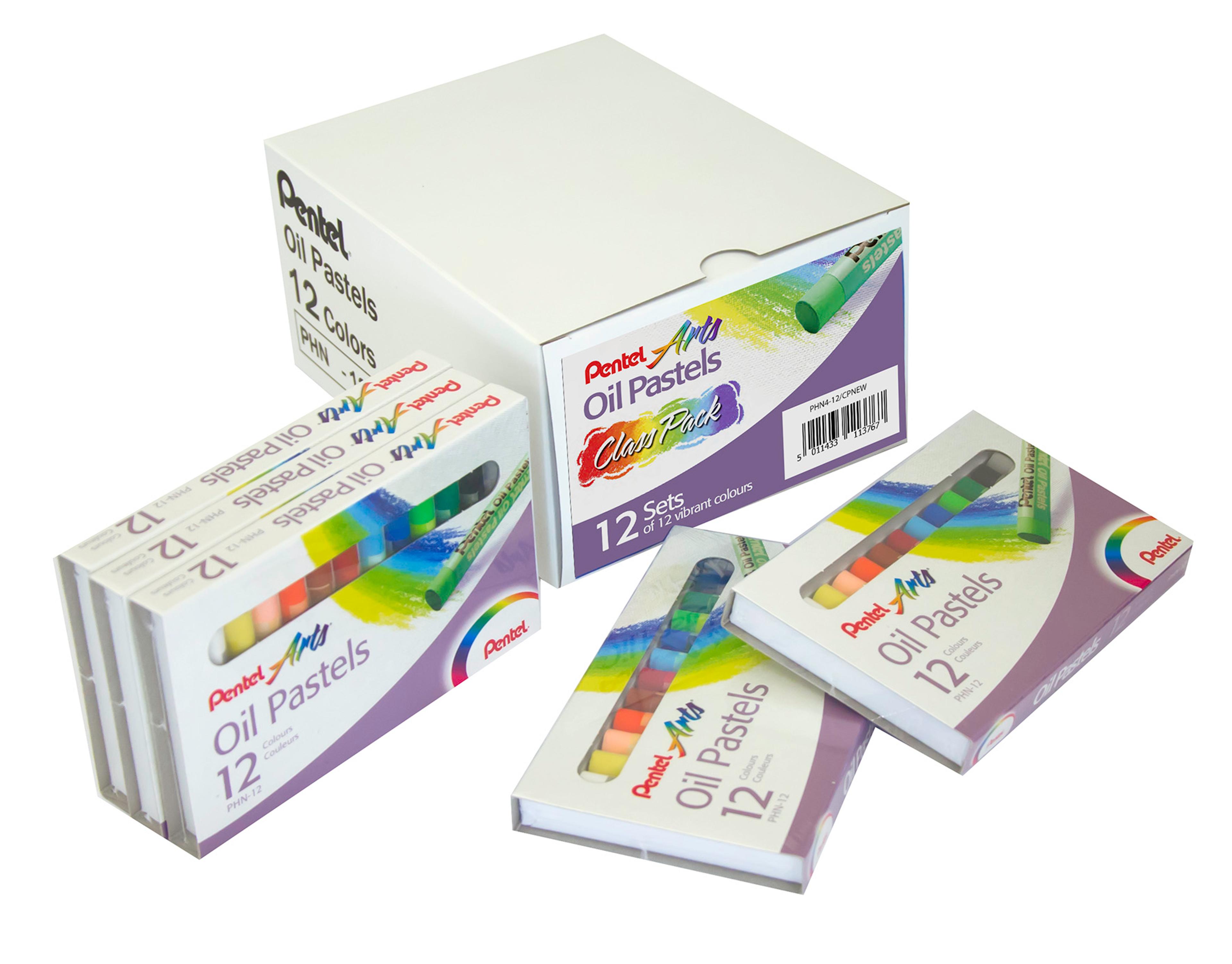 Pentel Arts Oil Pastels - Mini Classpack - Pack of 144 (12 Packs of 12)
