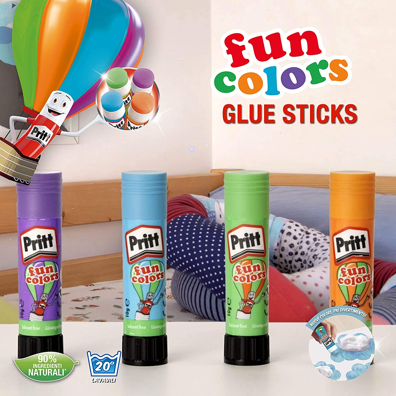 Pritt Glue Stick 43g Pk of 34  4x11g Fun