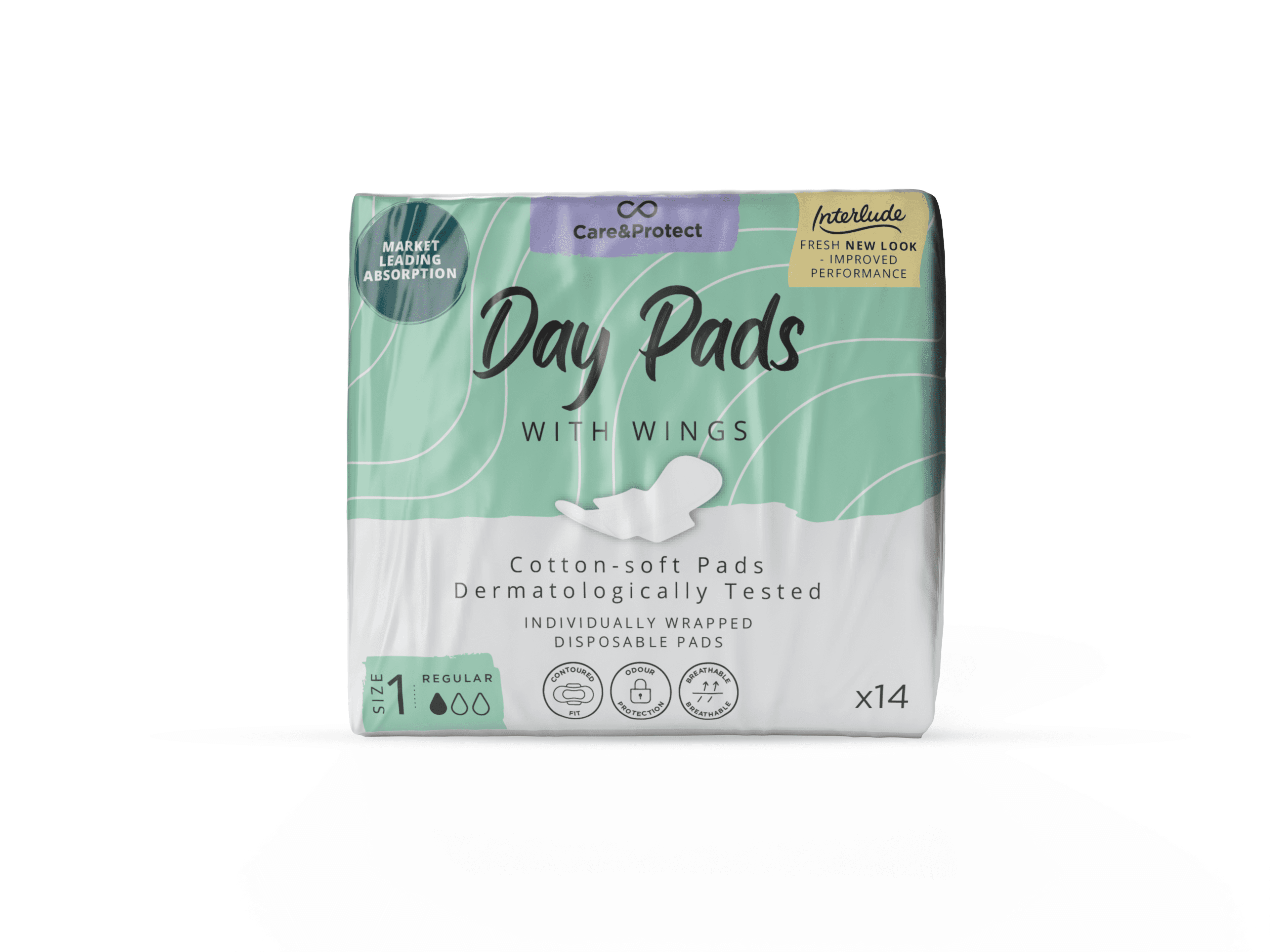 Care and Protect Regular Day Pads - Pack of 14