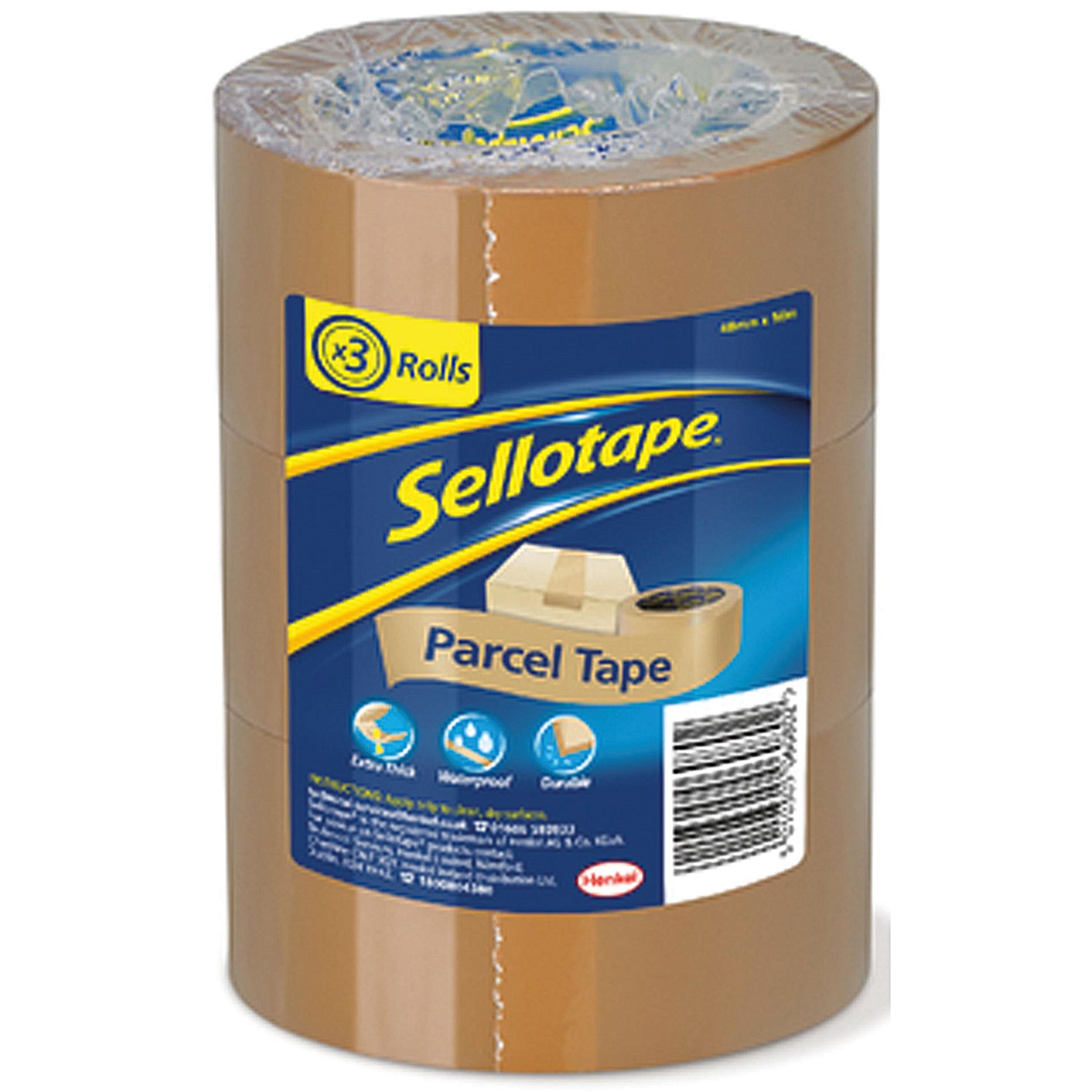 Sellotape Parcel Tape - Buff -  48mm x 50m - Pack of 3