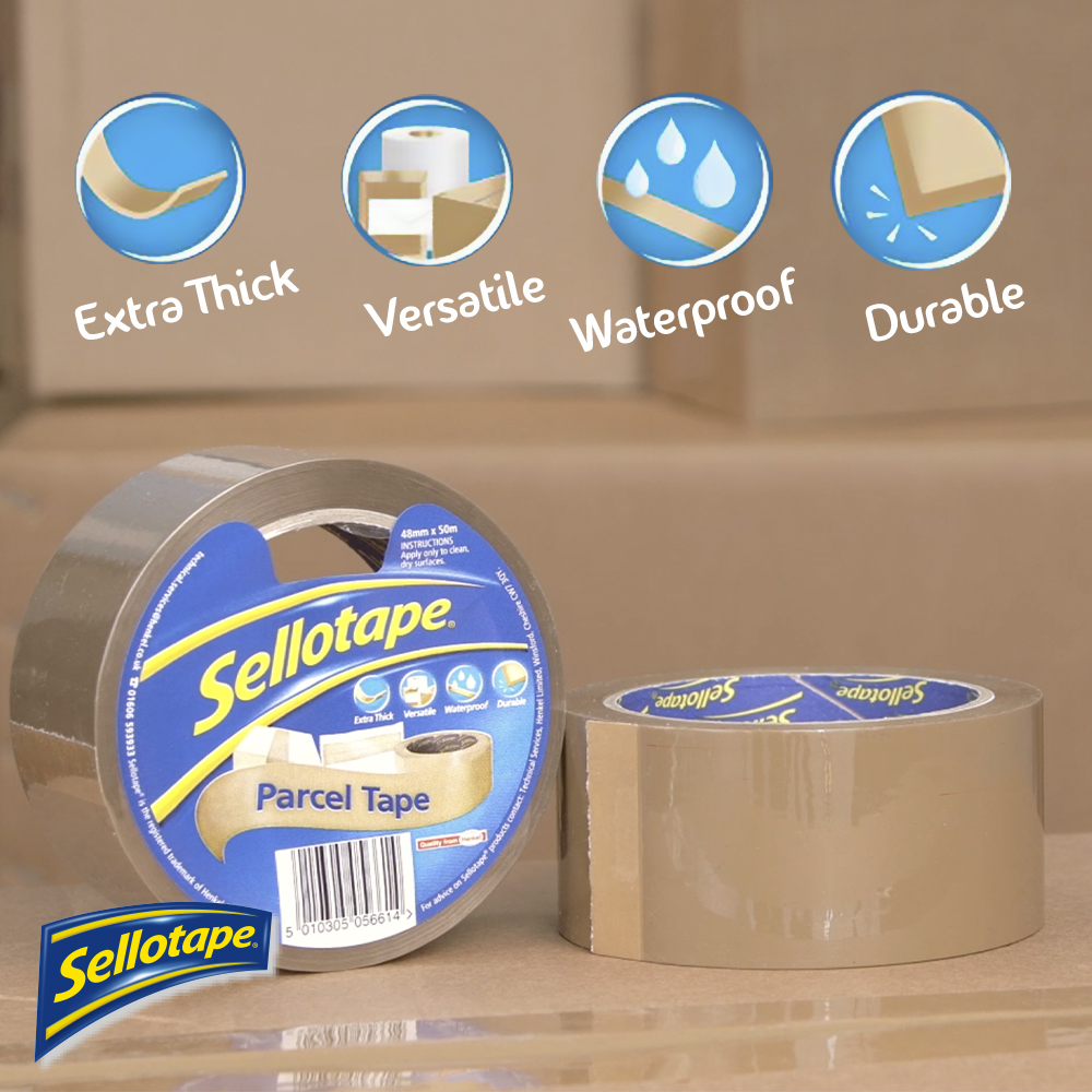 Sellotape Parcel Tape 48mm x 50m Pk3 Rol