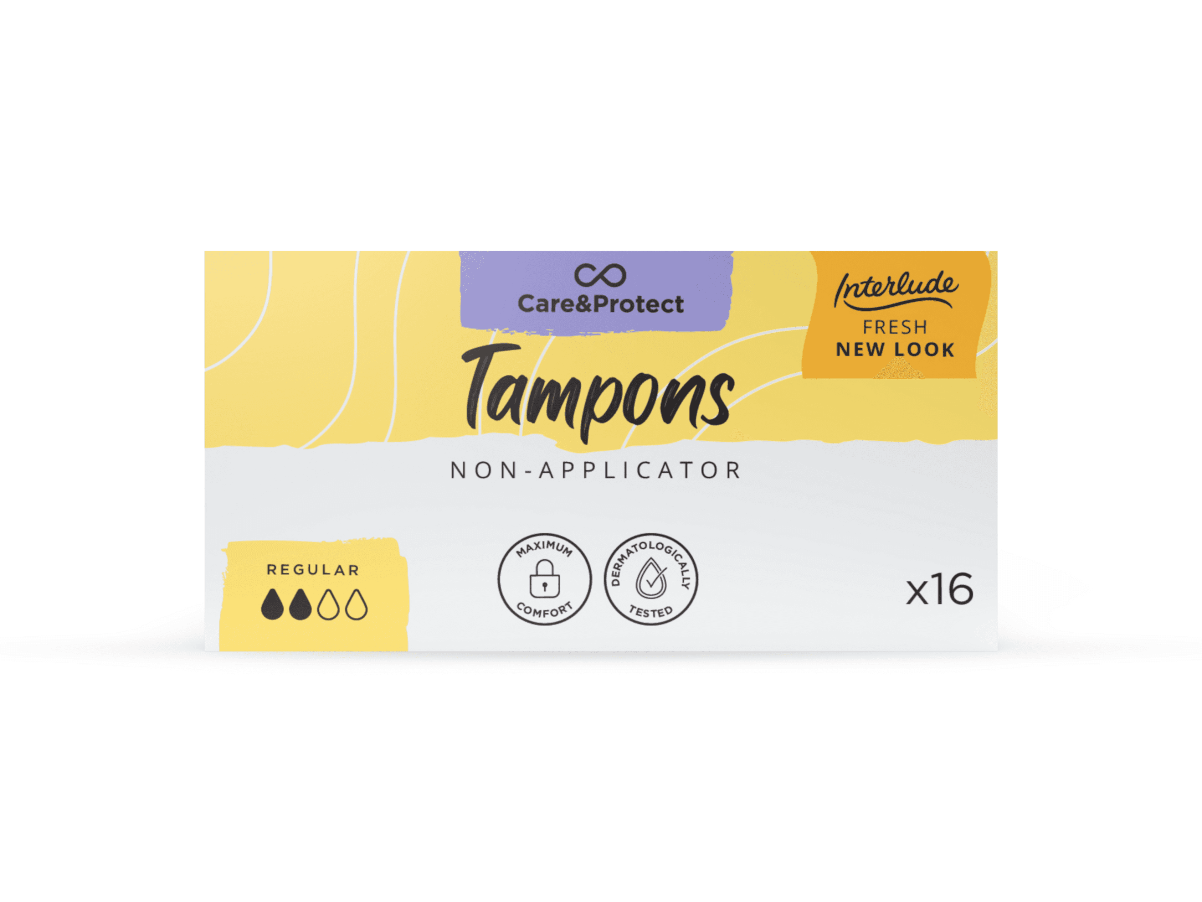 Care and Protect Regular Non Applicator Tampons - Pack of 16