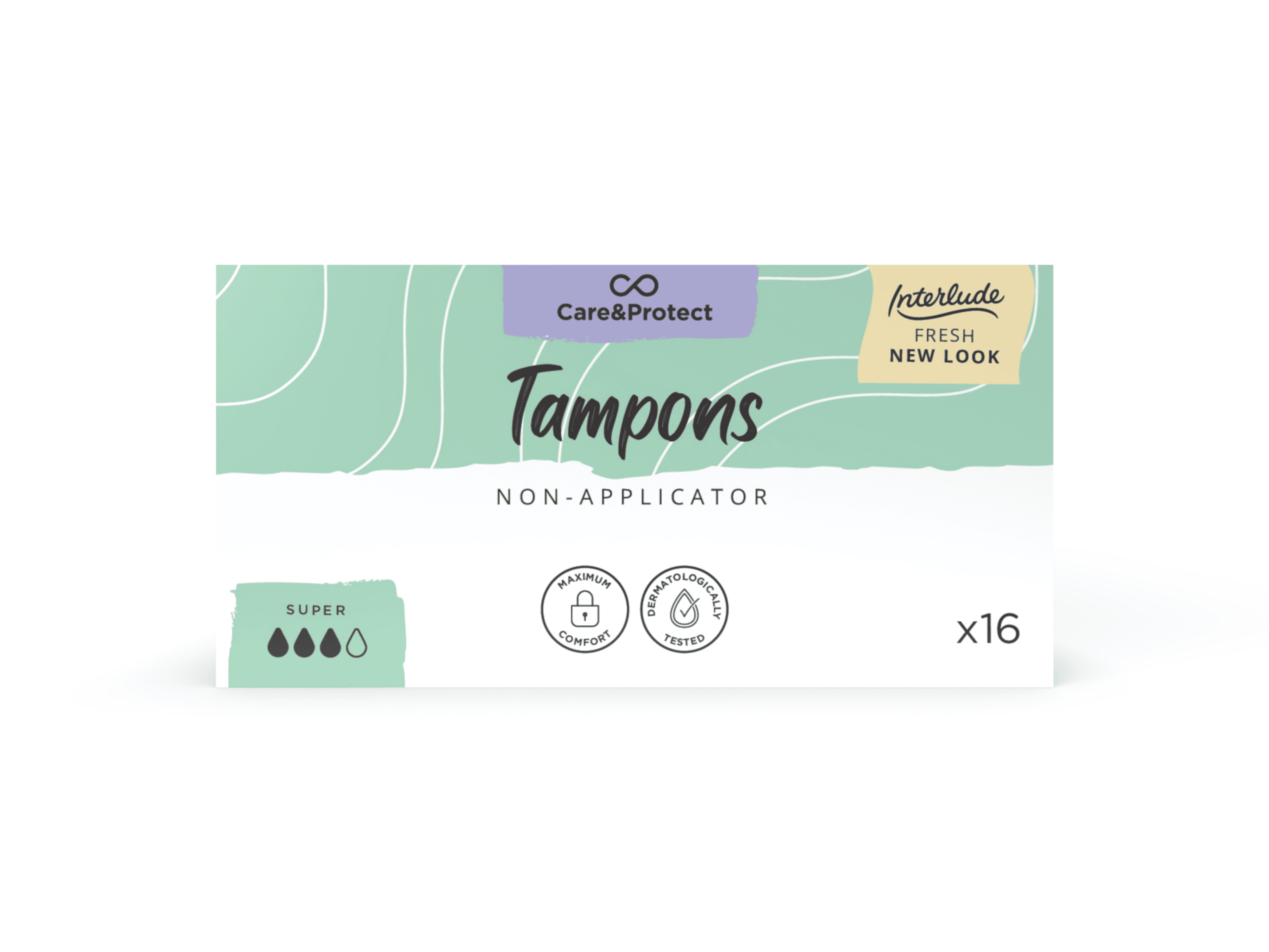 Care and Protect Super Non Applicator Tampons - Pack of 16