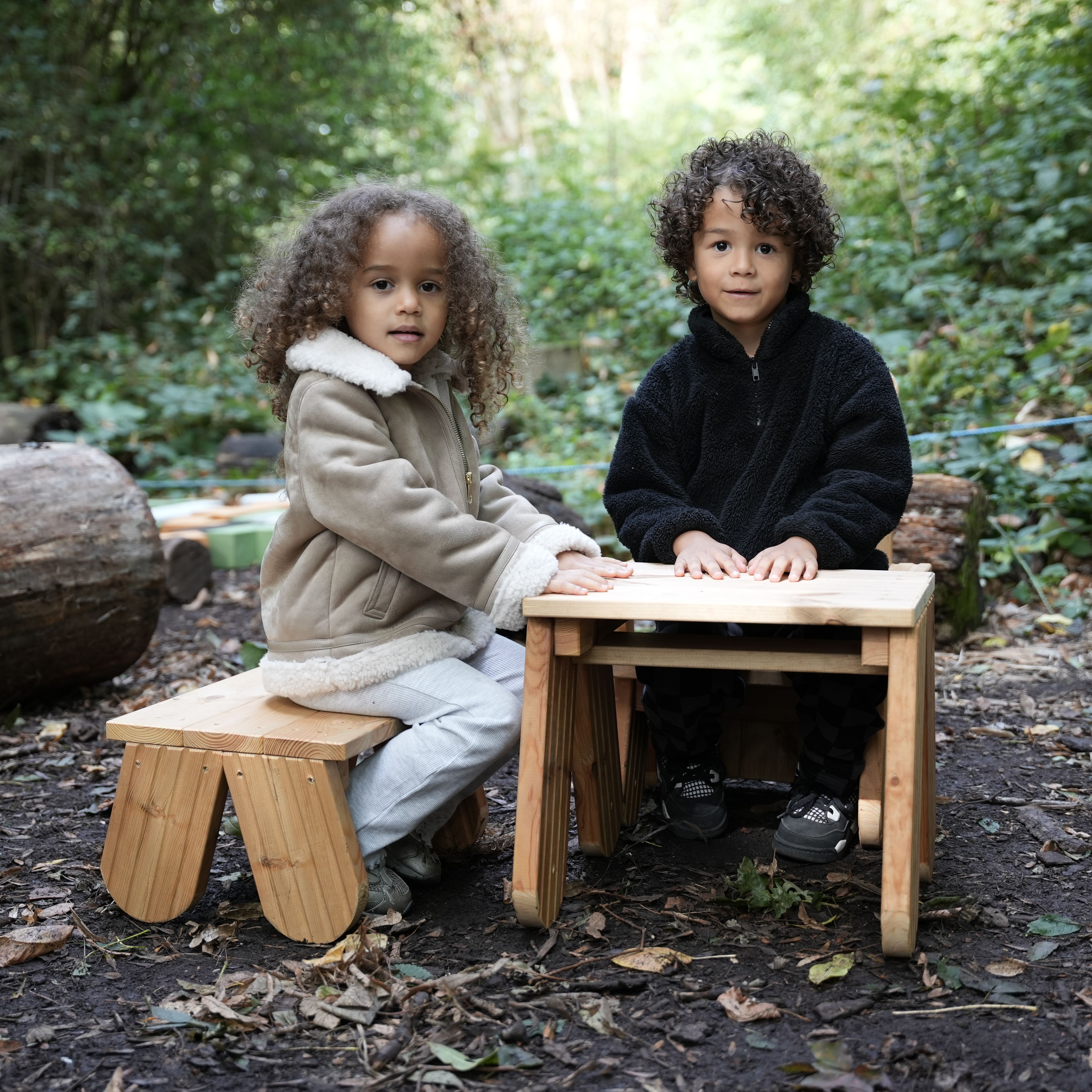 Outdoor Wooden Table and Stool from Hope