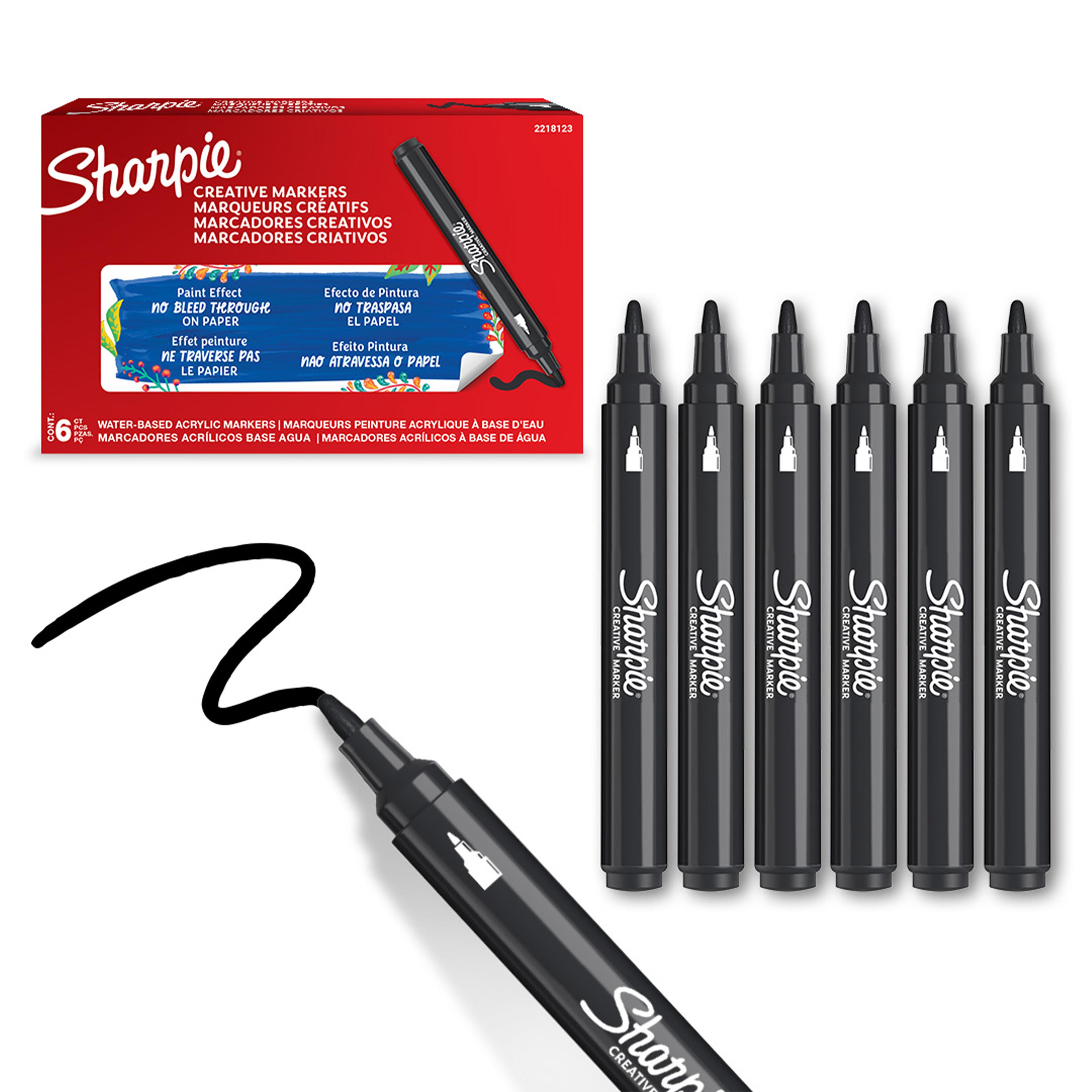 Sharpie Creative Marker - Bullet Tip - Black - Pack of 6