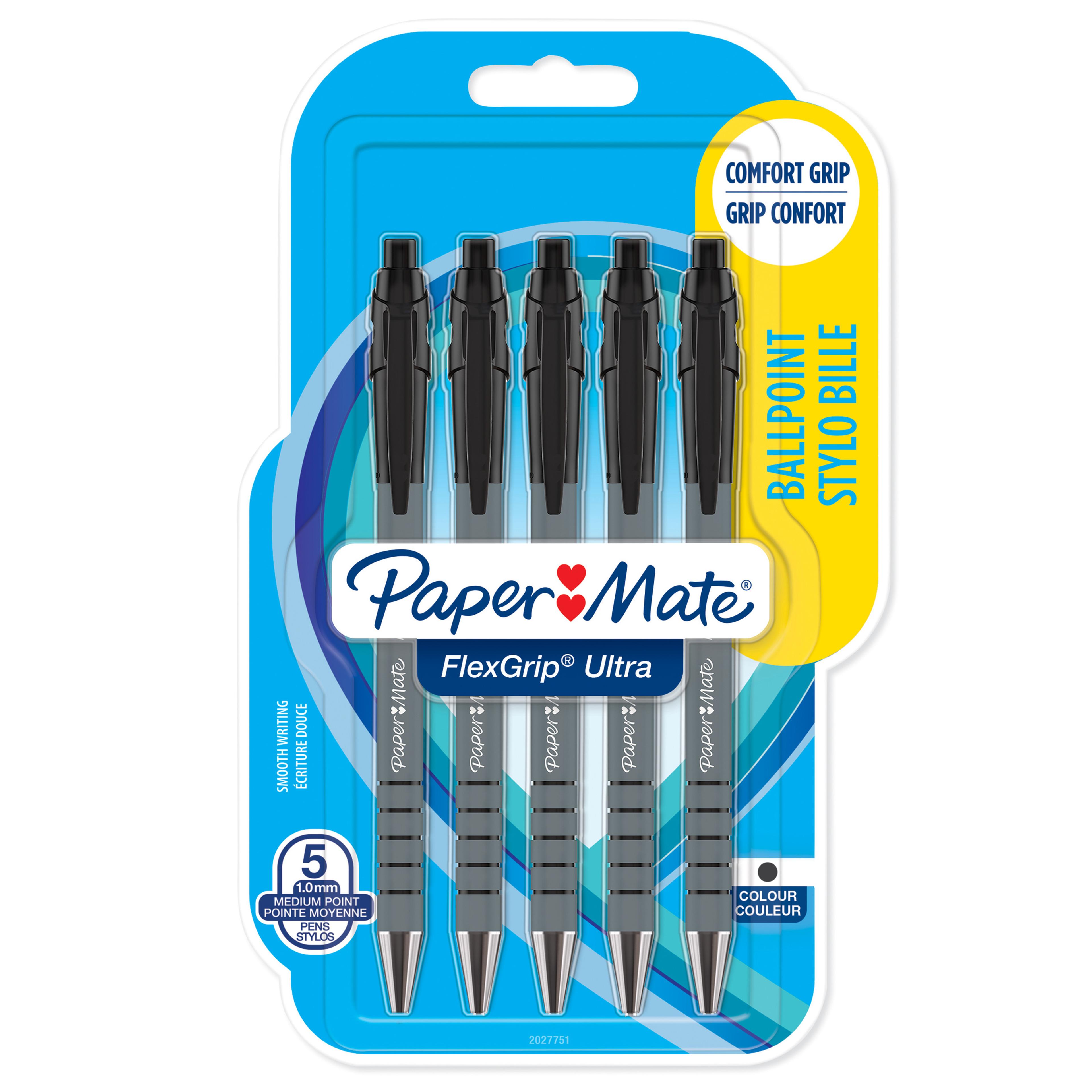 Paper Mate Flexigrip Ultra Retractable Ballpoint Pen - Black - Pack 5