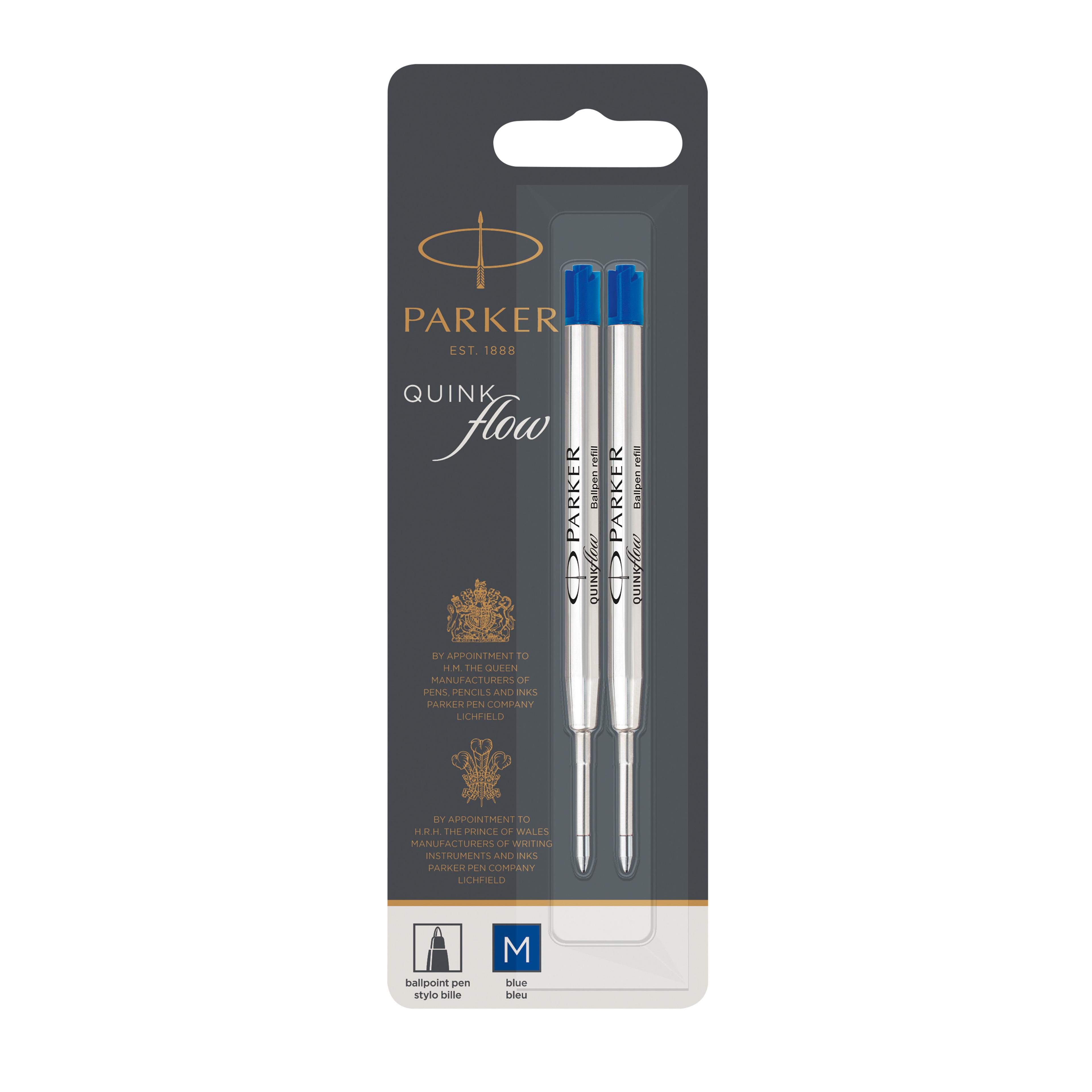Parker Jotter Ballpoint Pen Refill - Blue Ink - Pack of 2