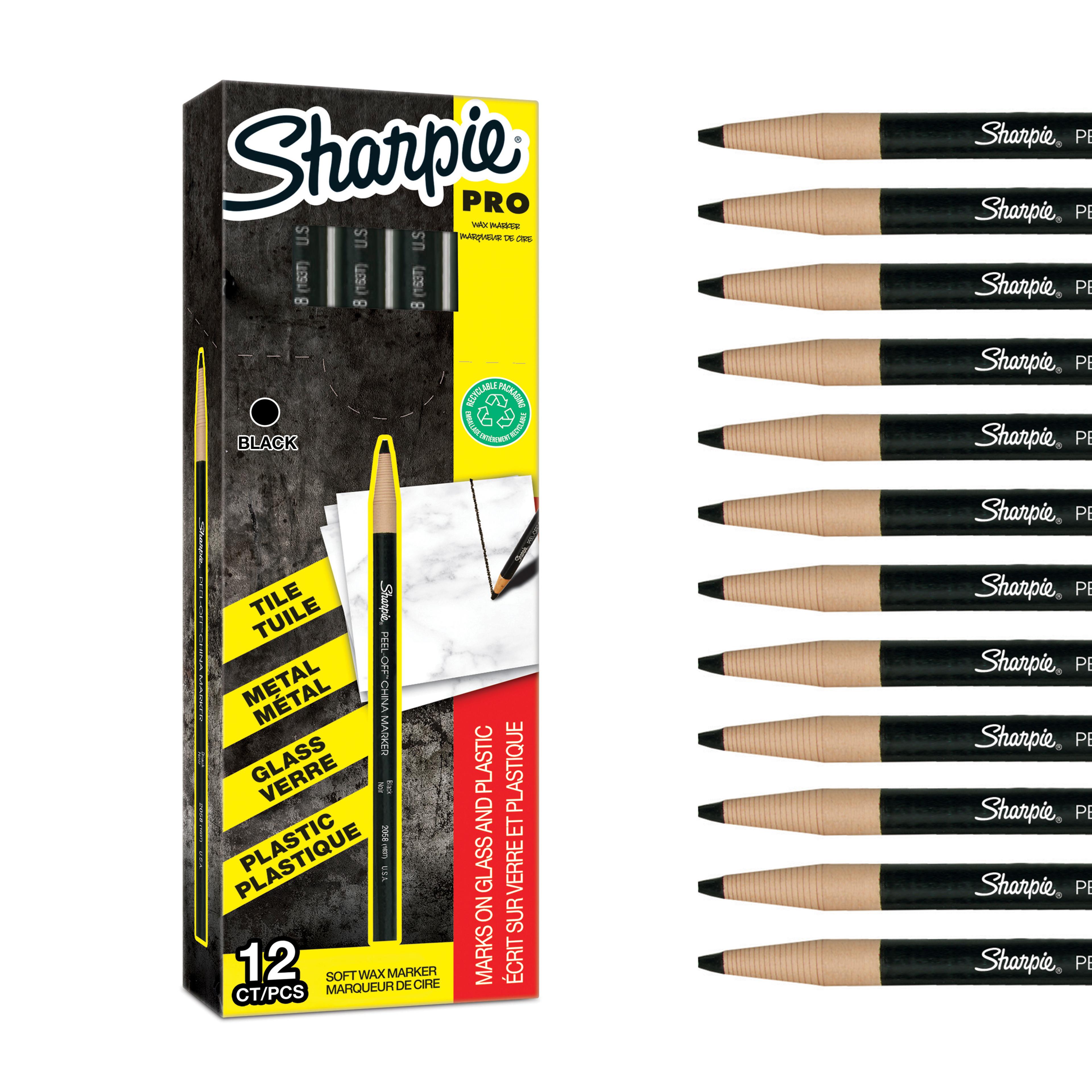 Sharpie Pro Wax China Marker - Black - Pack of 12