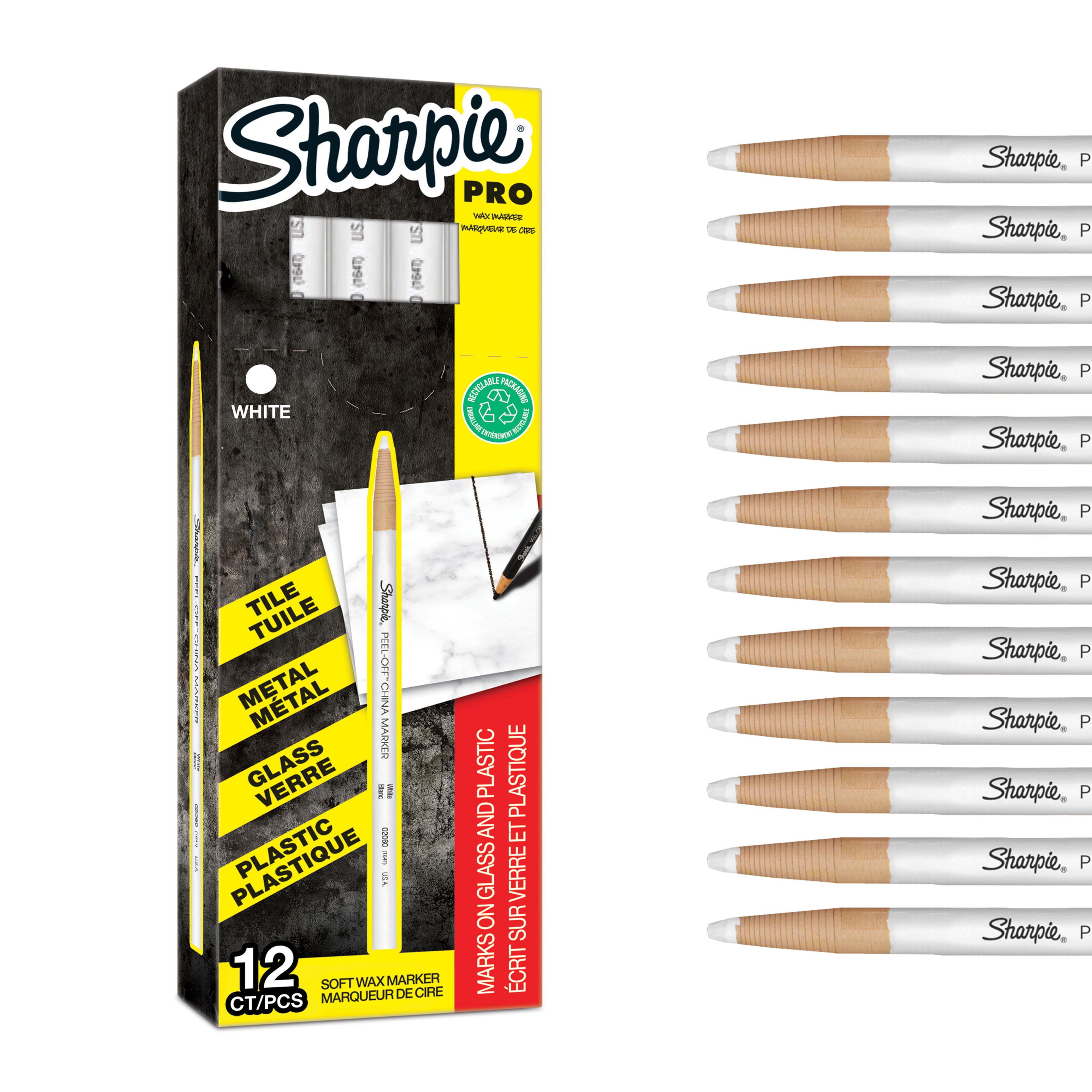 Sharpie Pro Wax China Marker - White - Pack of 12