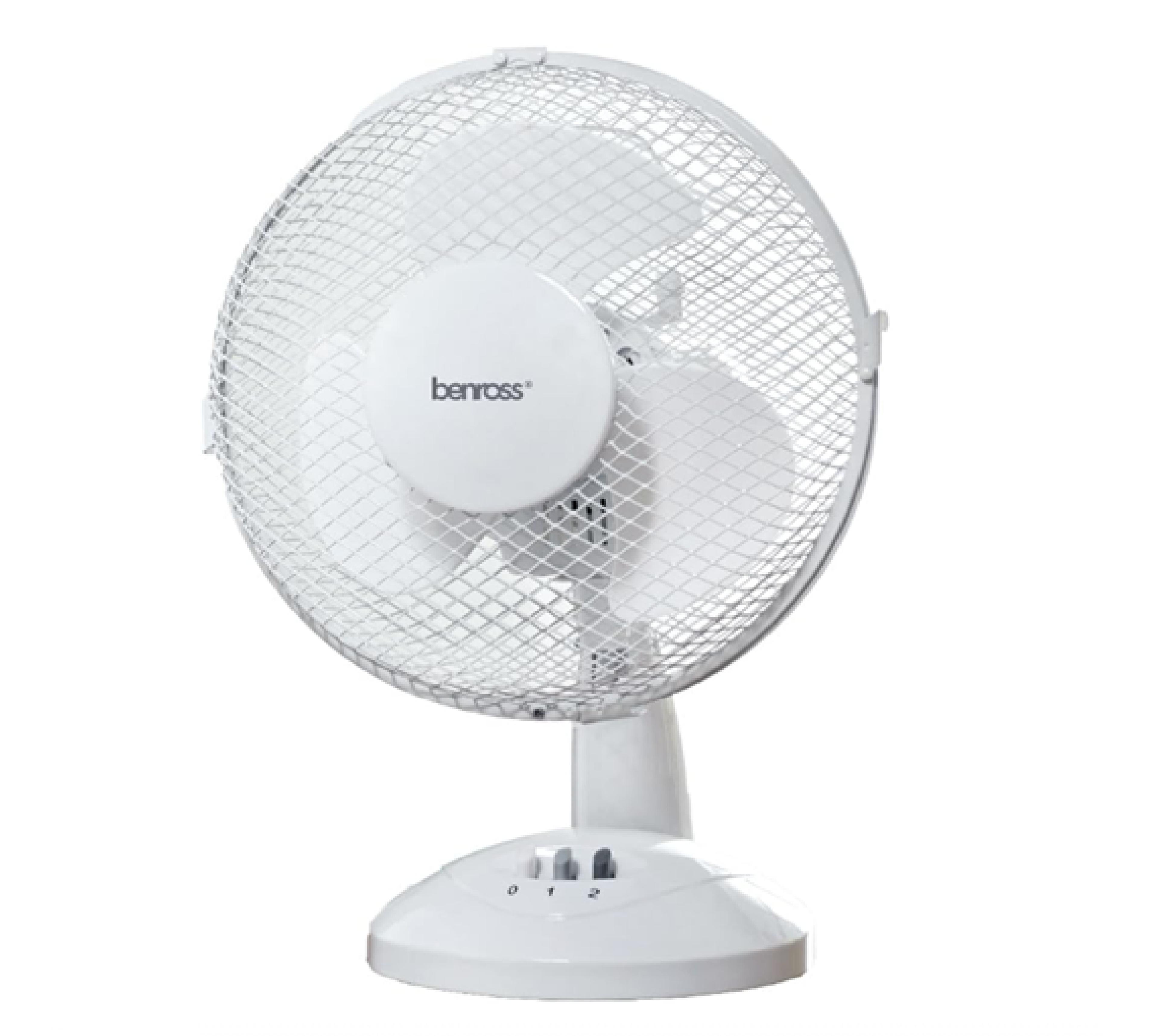 9" White Desk Fan