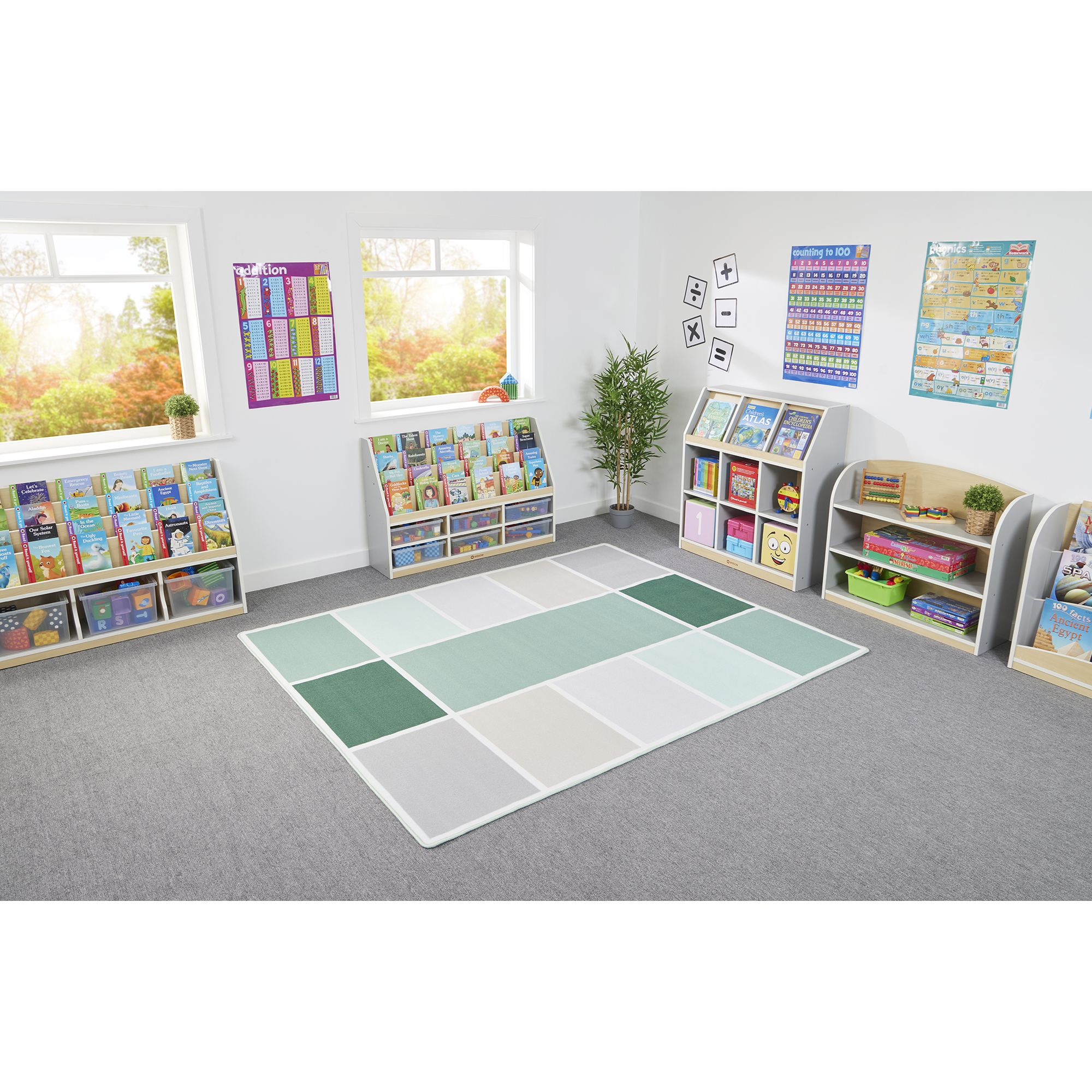 Colour Block Scandi Rectangle Rug