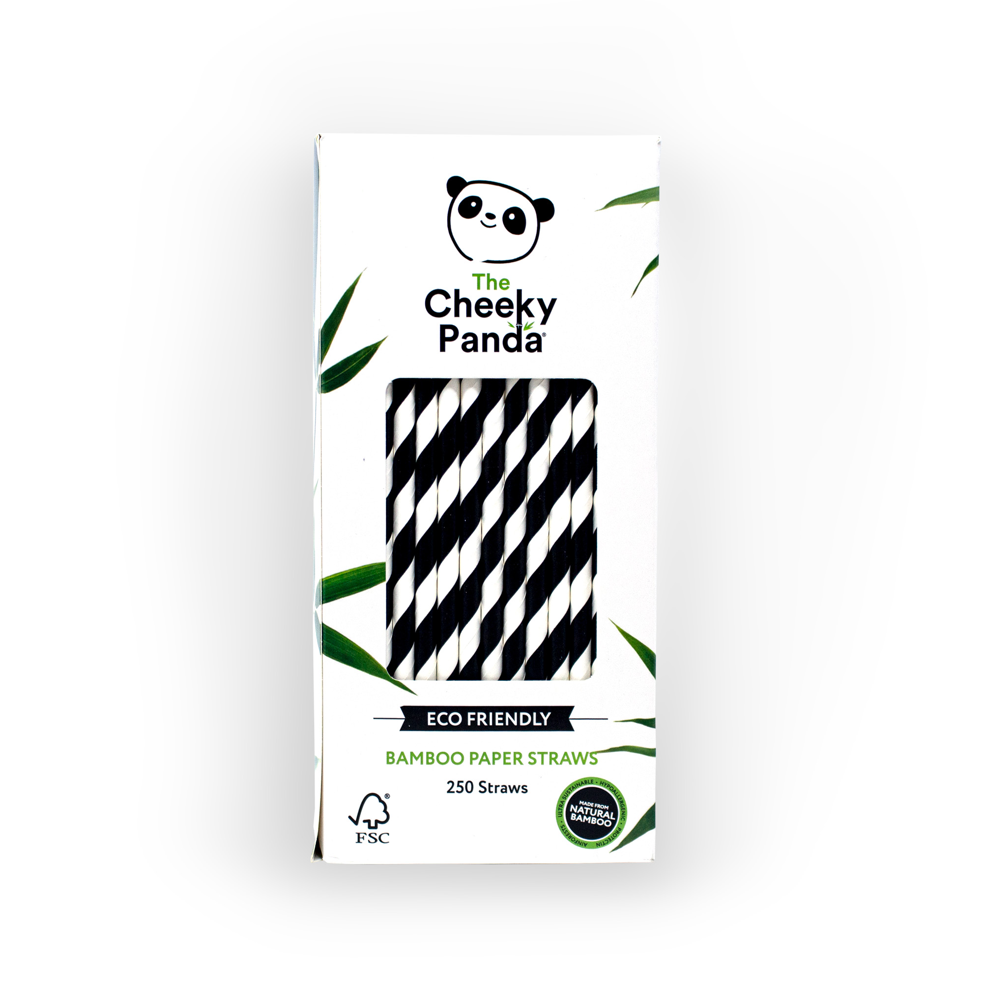Cheeky Panda Straws Black Stripe PK250