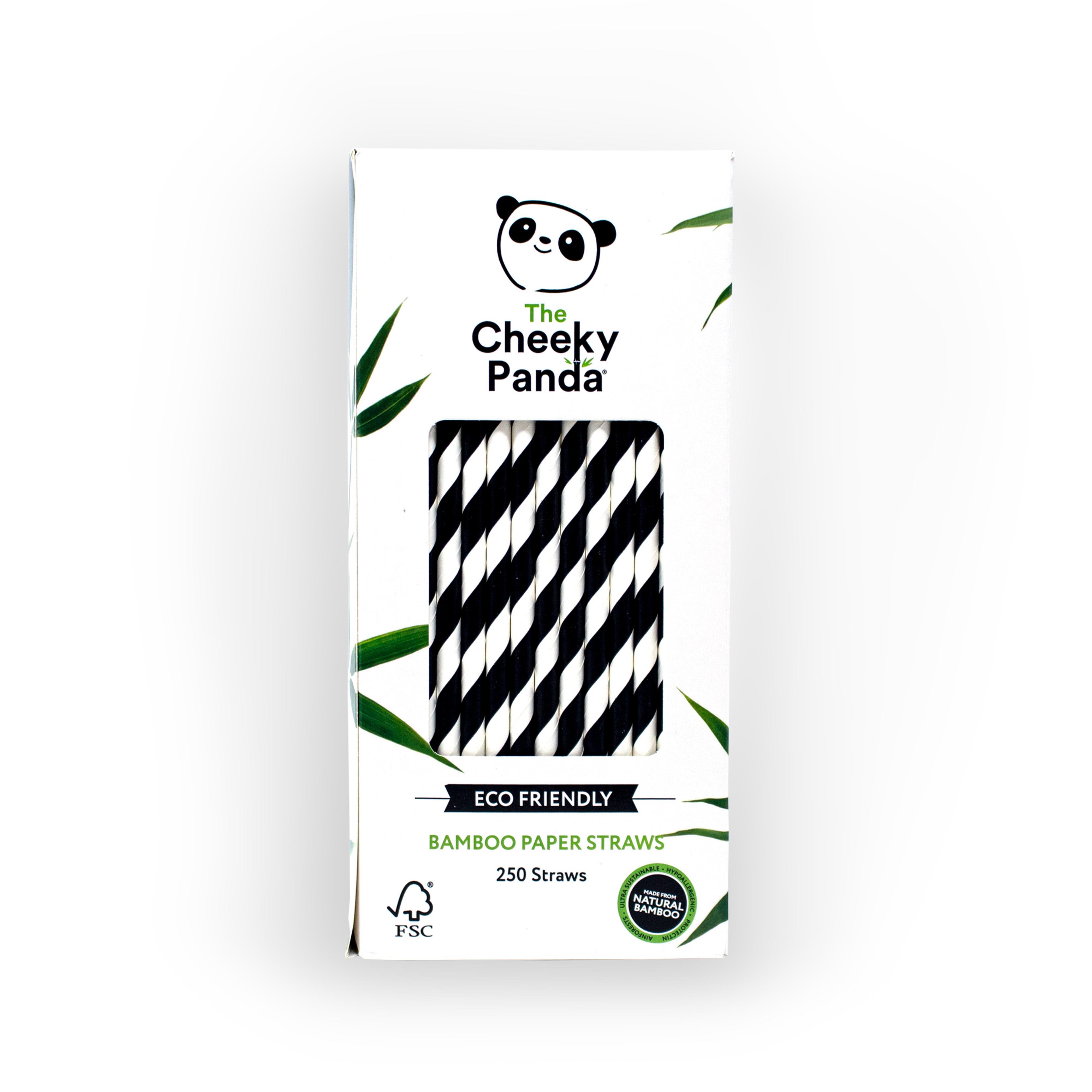 Cheeky Panda Paper Straws - Black Stripe - Pack of 250