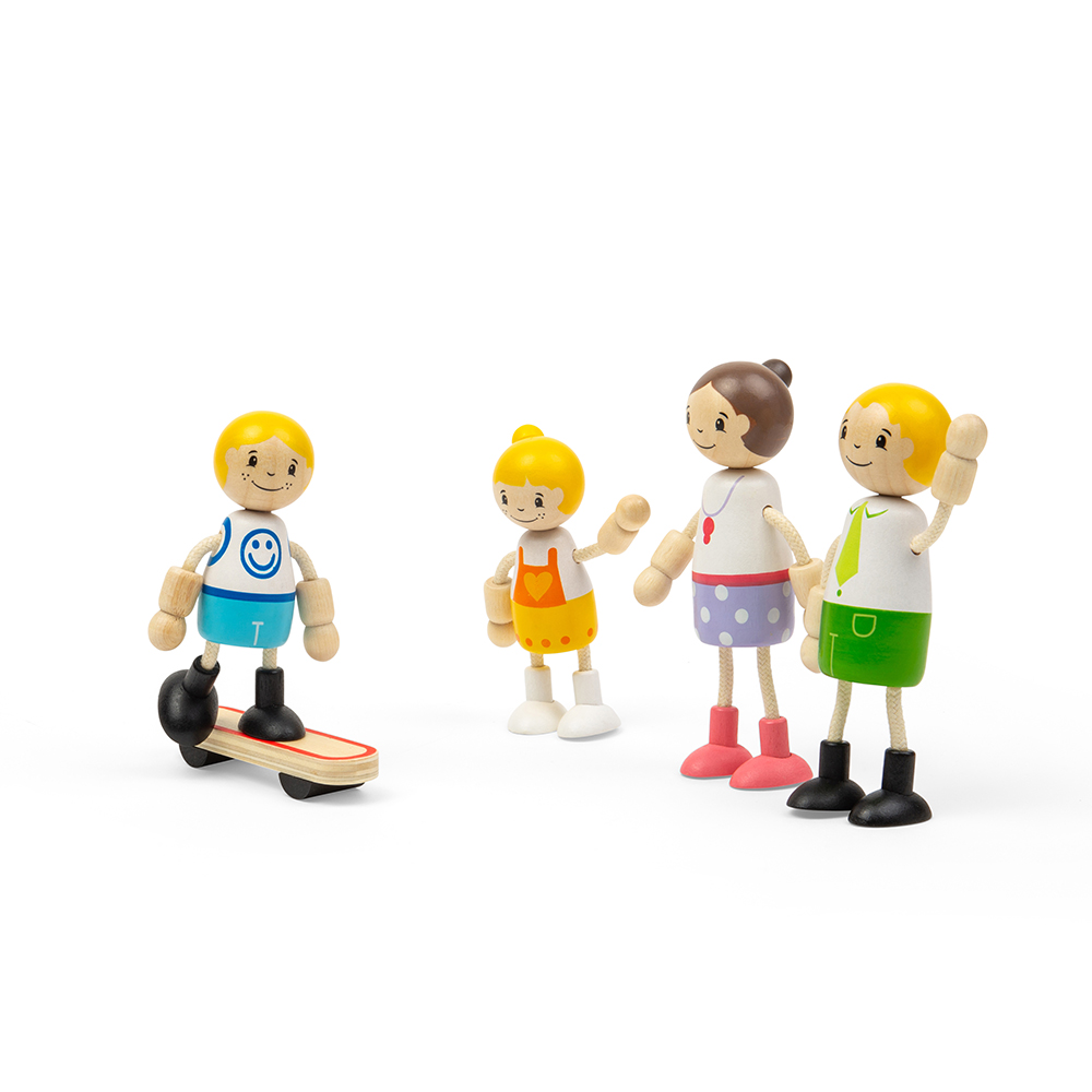 BIGJIGS Toys White Family Dolls