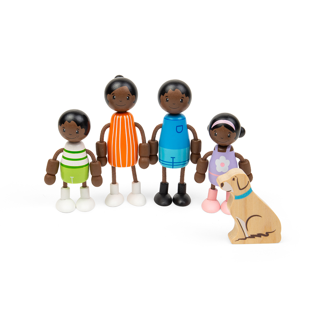 BIGJIGS Toys Black Family Dolls