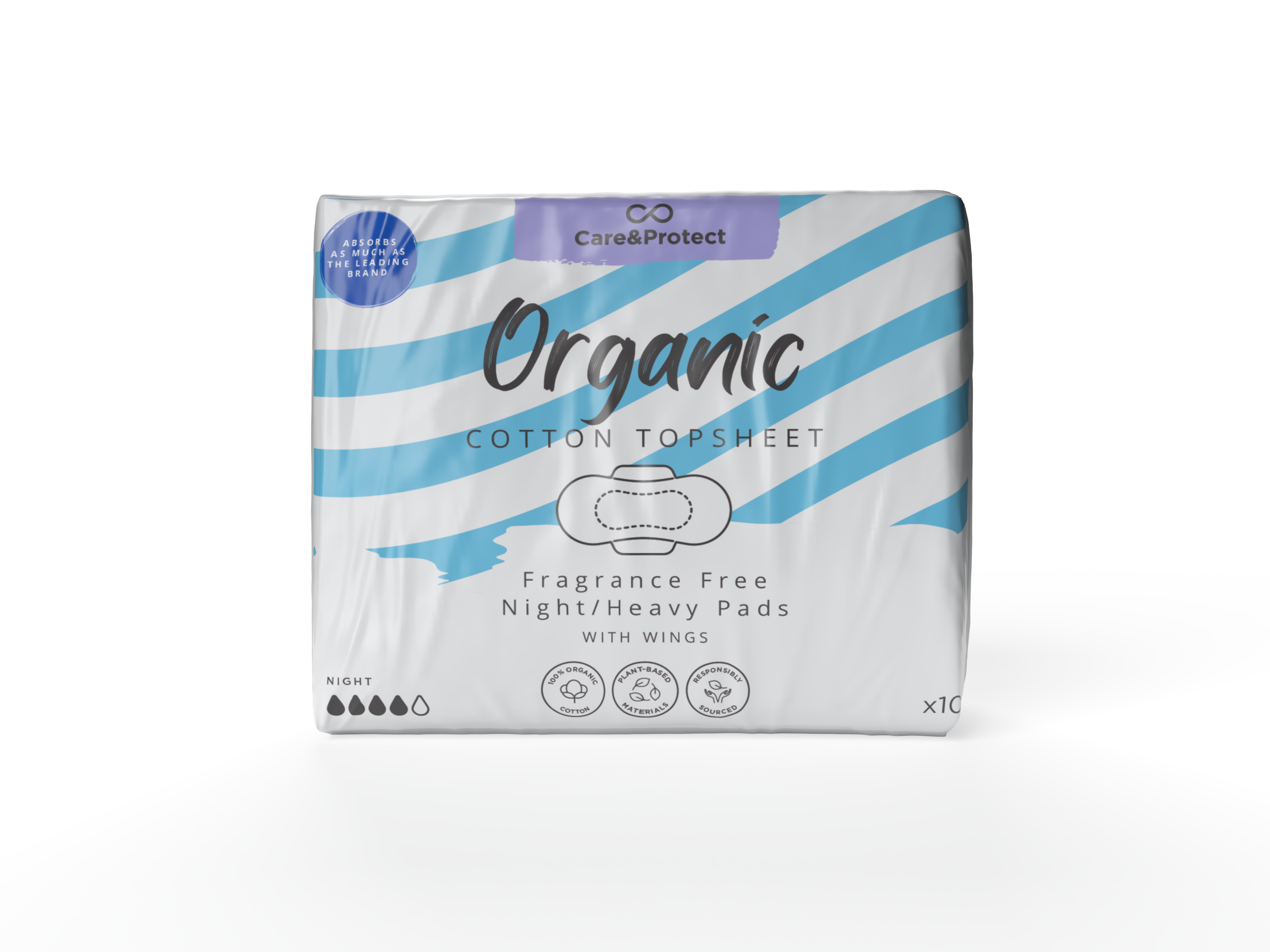 Organic Night Pads - Pack of 10
