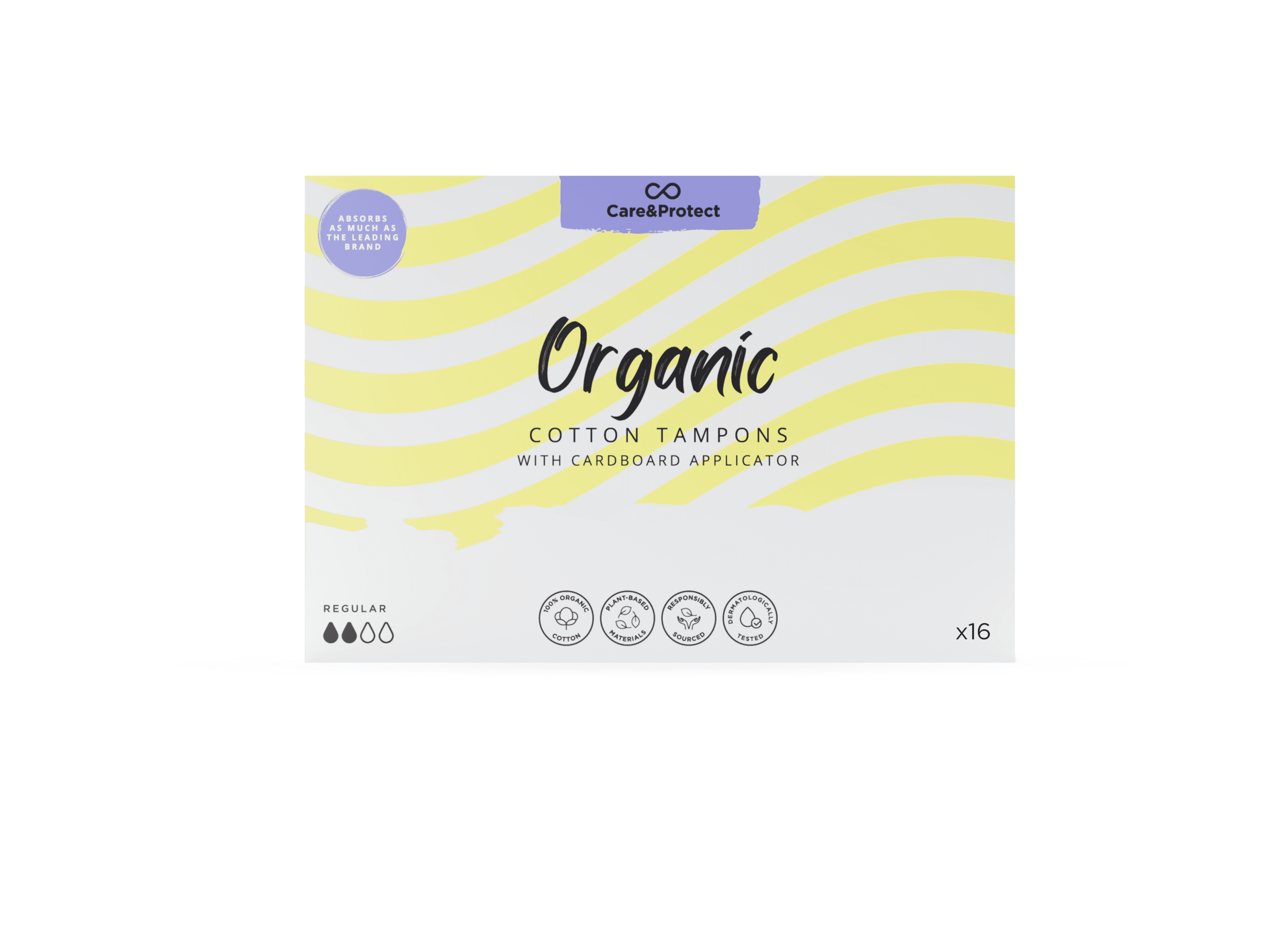 Care & Protect Organic Regular Applicator Tampons - Pack of 16