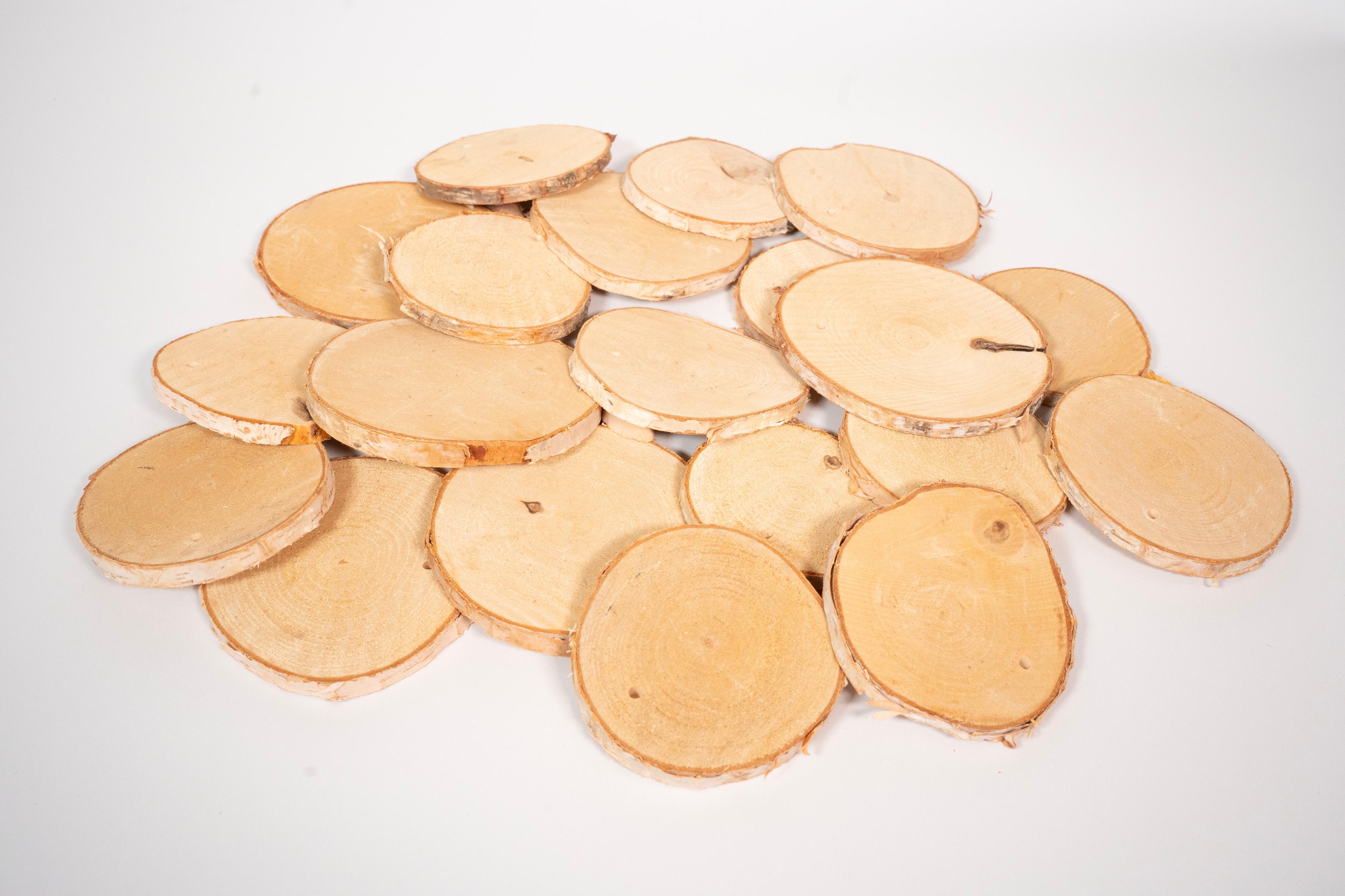 Rainbow Eco Play Natural Wood Discs 10cm with Hole - Pack of 20