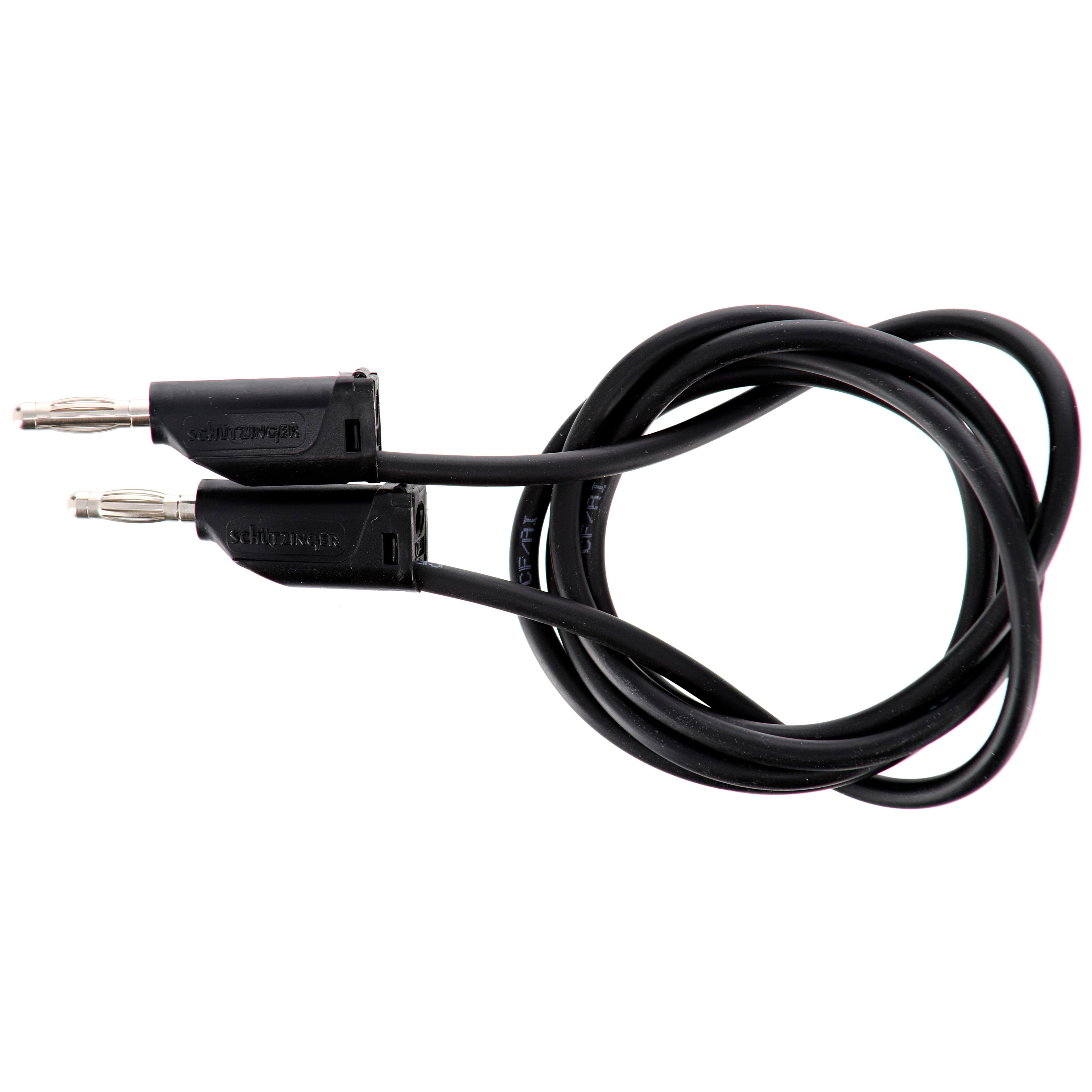  Premium Stackable Plug Lead - Black - 4mm - L1000mm