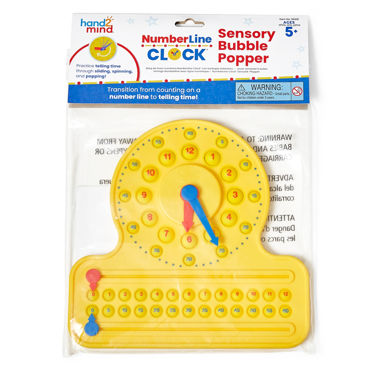 Clock Sencery Learning Resources Numberline Clock Sensory Bubble Popper | HP00060999 ...