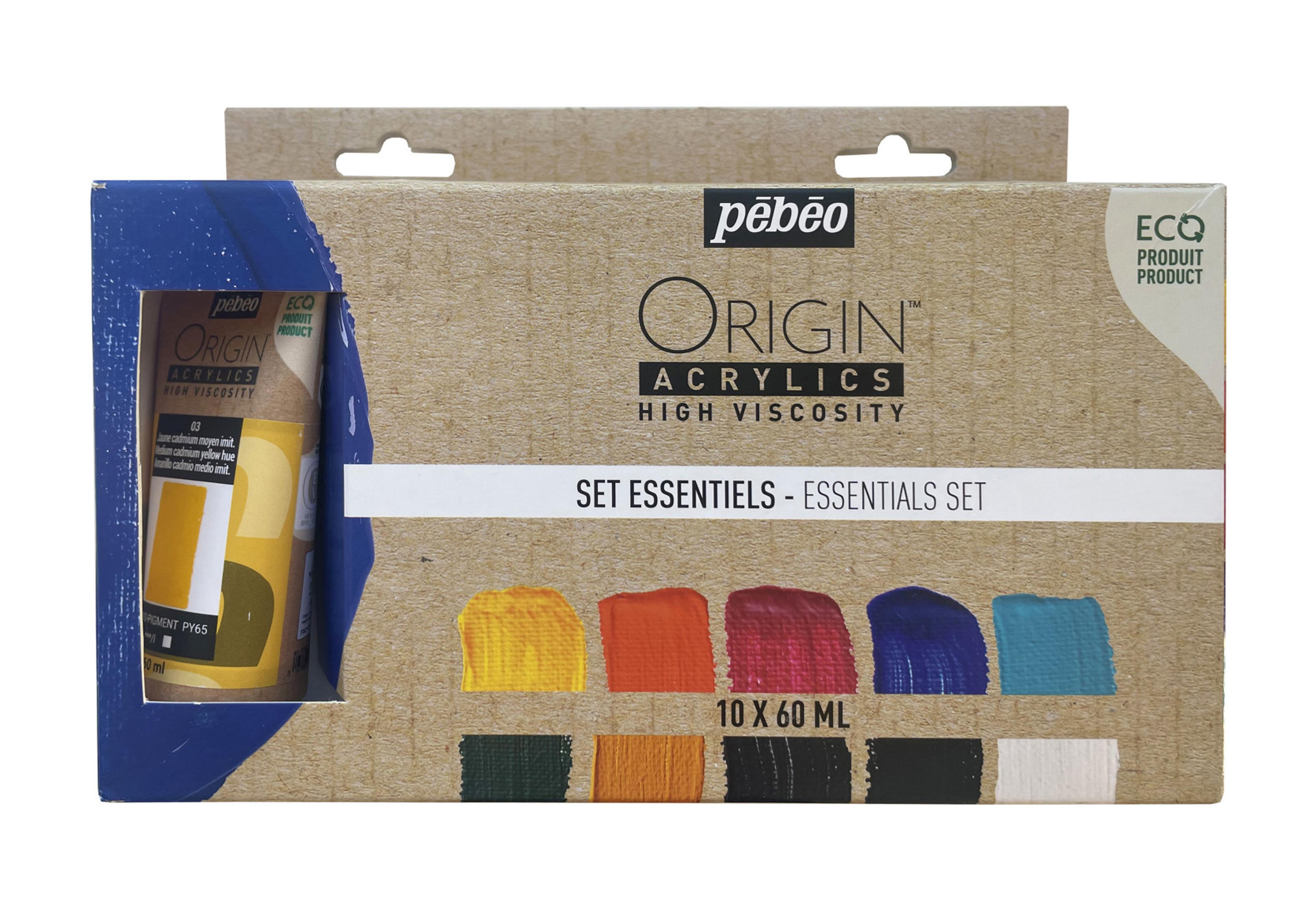 Pebeo Origin Acrylics Set - 10 x 60ml - Essentials
