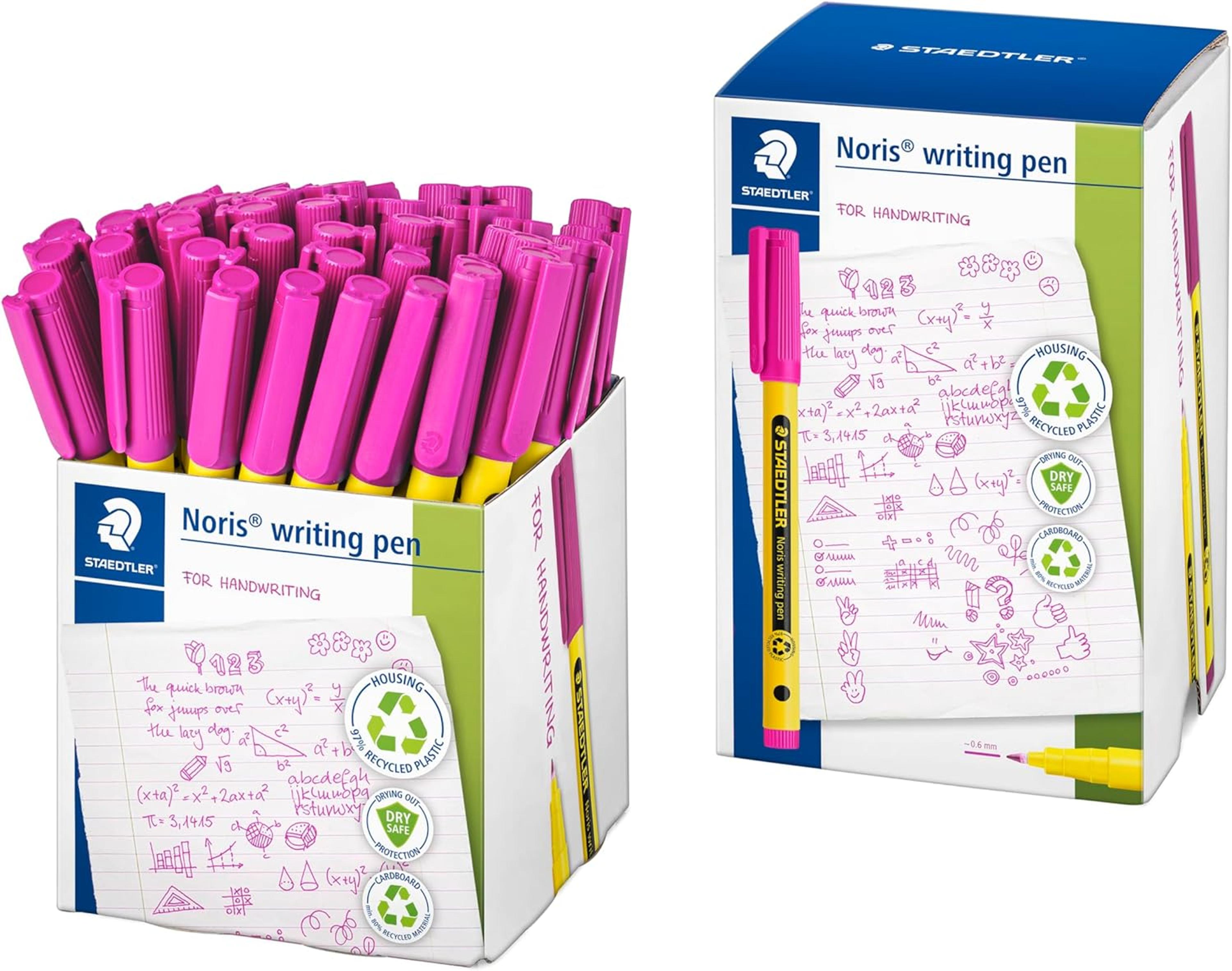 STAEDTLER Noris Handwriting Pen - Pink - Pack of 50