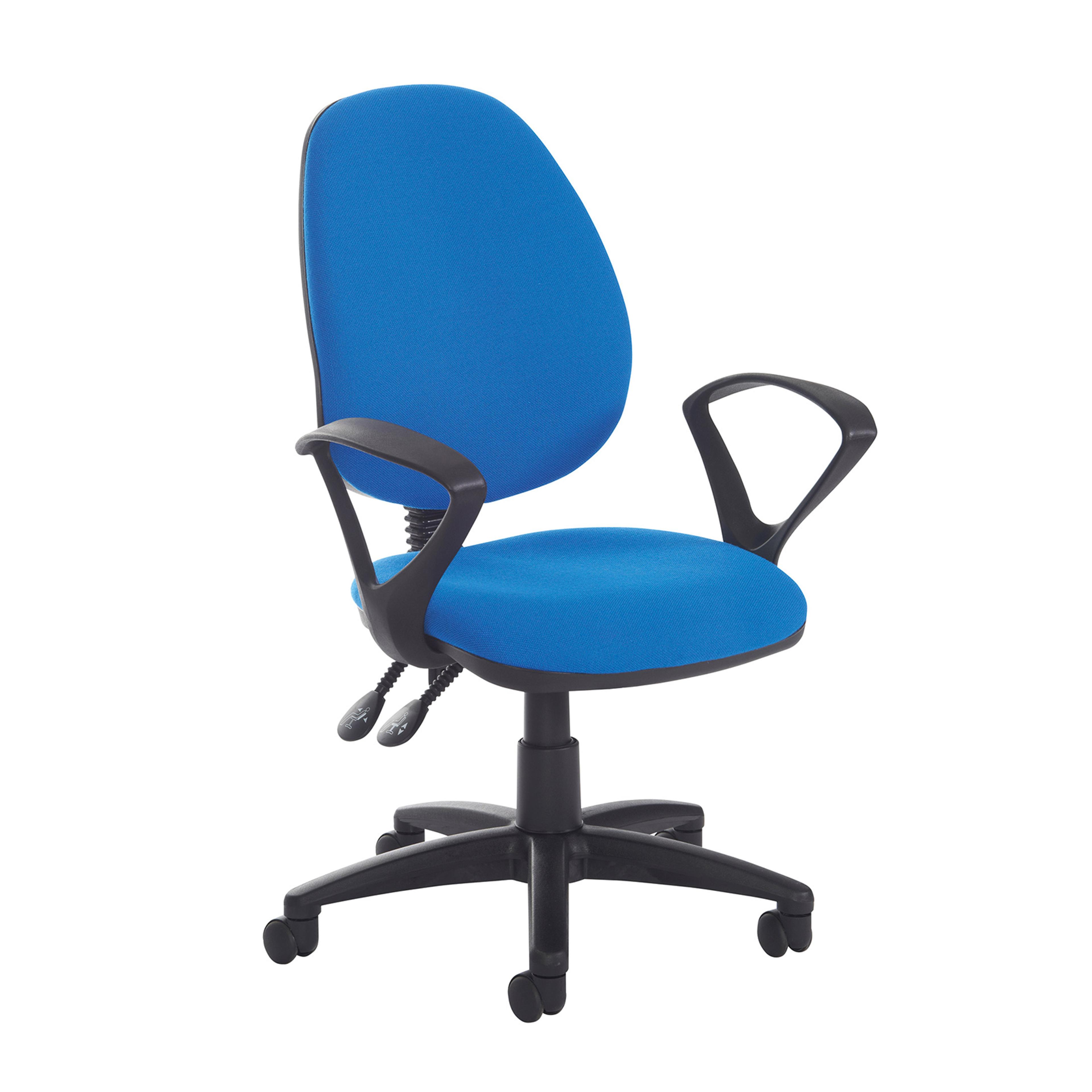 Jota High Fabric Back Asynchro Operator Chair with Fixed Arms and Seat slide - Band A