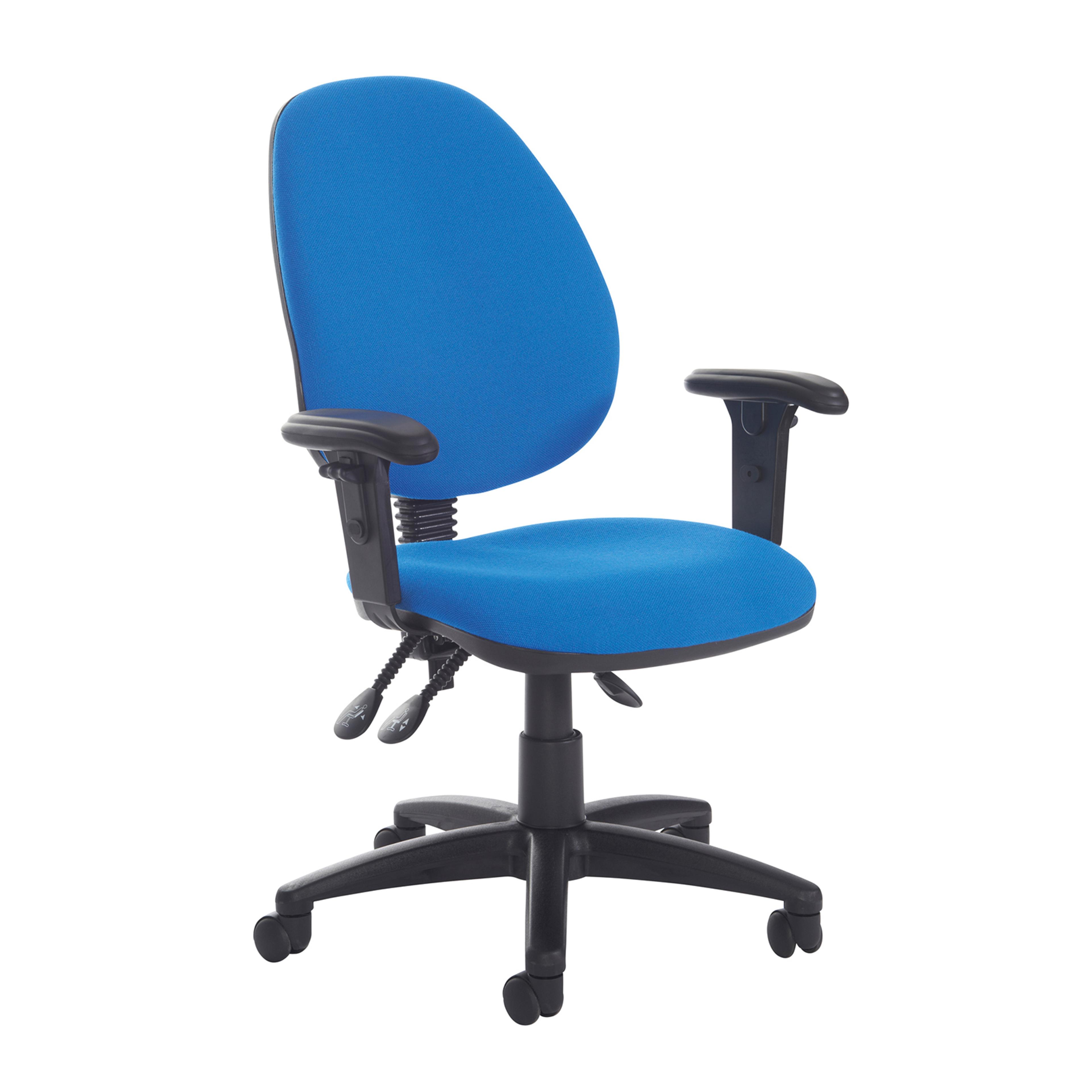 Jota High Fabric Back Asynchro Operator Chair with Adjustable Arms and Seat slide - Band A