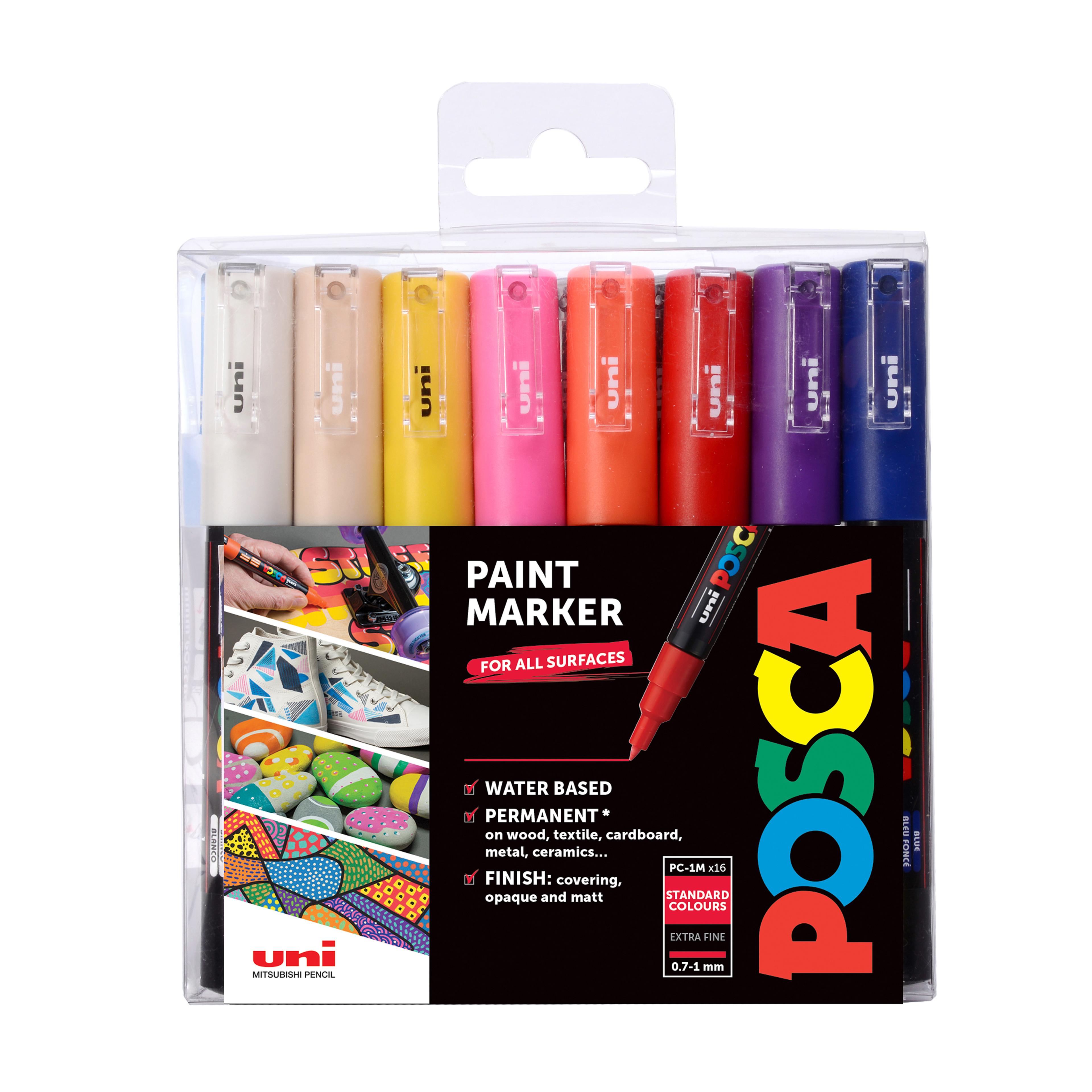 POSCA Paint Markers - PC-1M - Assorted - Pack of 16
