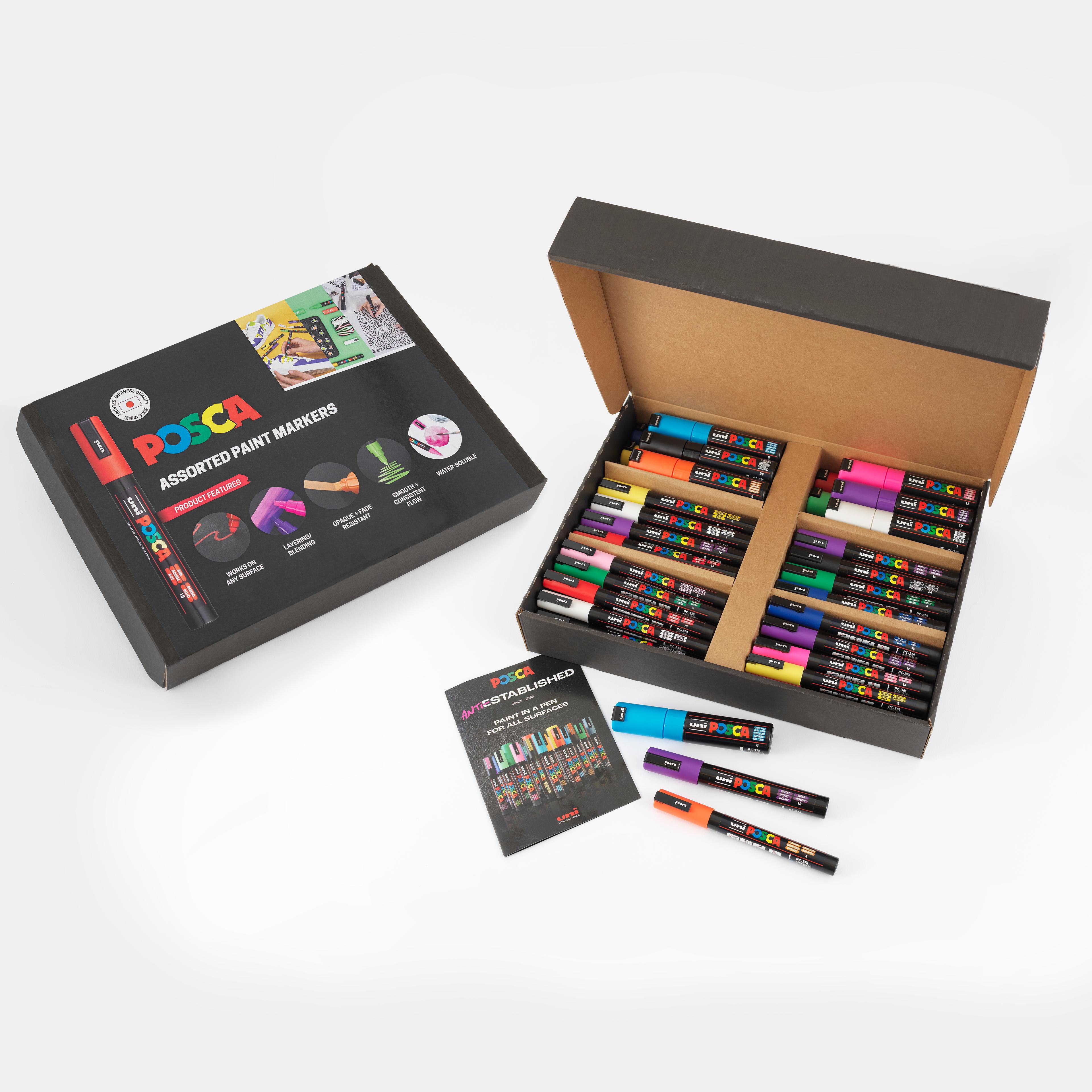 POSCA Paint Markers Classpack - PC-3M/PC-5M/PC-7M - Assorted - Pack of 52