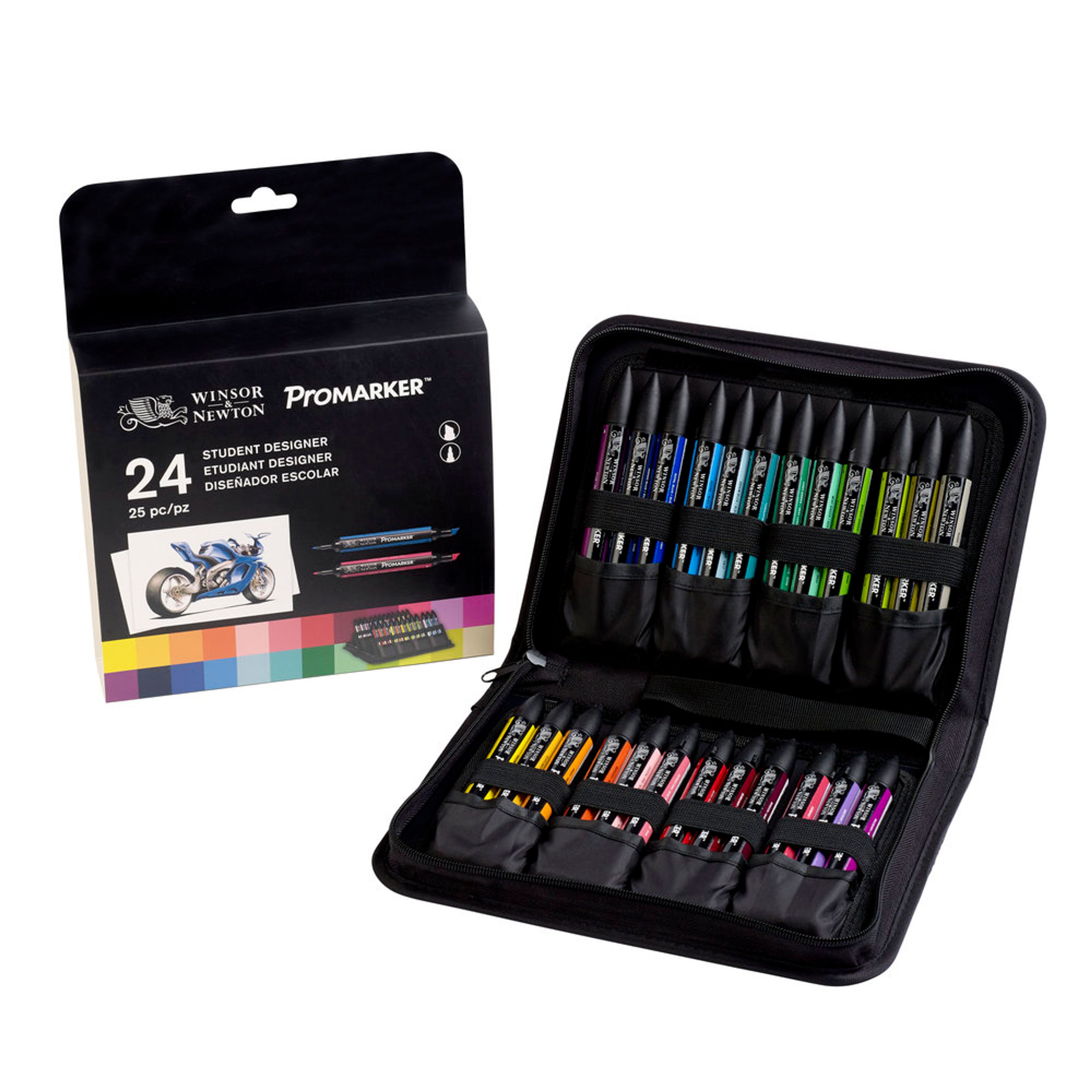 Winsor & Newton Promarker - Student Designer Wallet - Pack of 24 (+1 FREE)