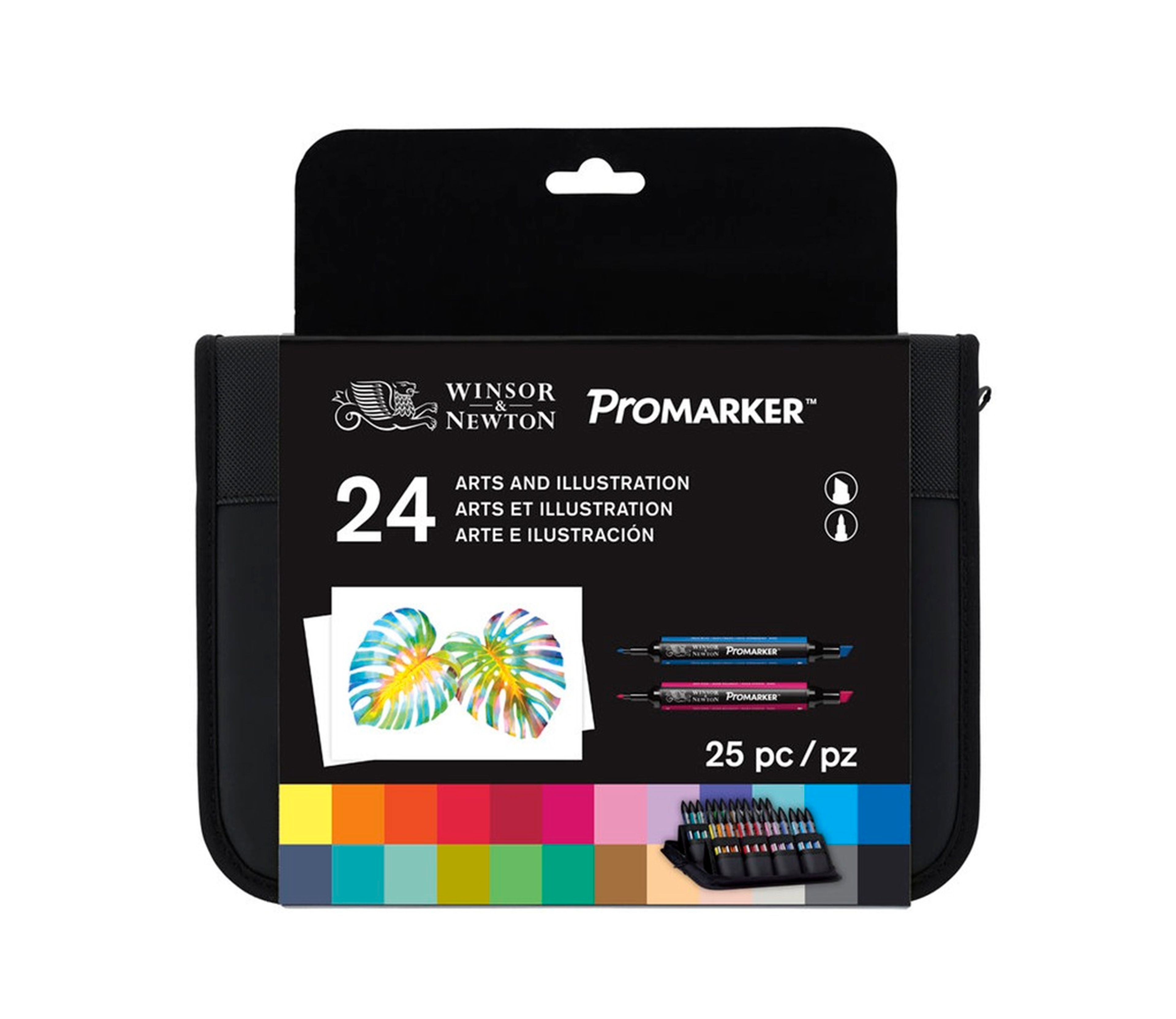 Winsor & Newton Promarker - Arts & Illustration Wallet - Pack of 24 (+1 FREE)