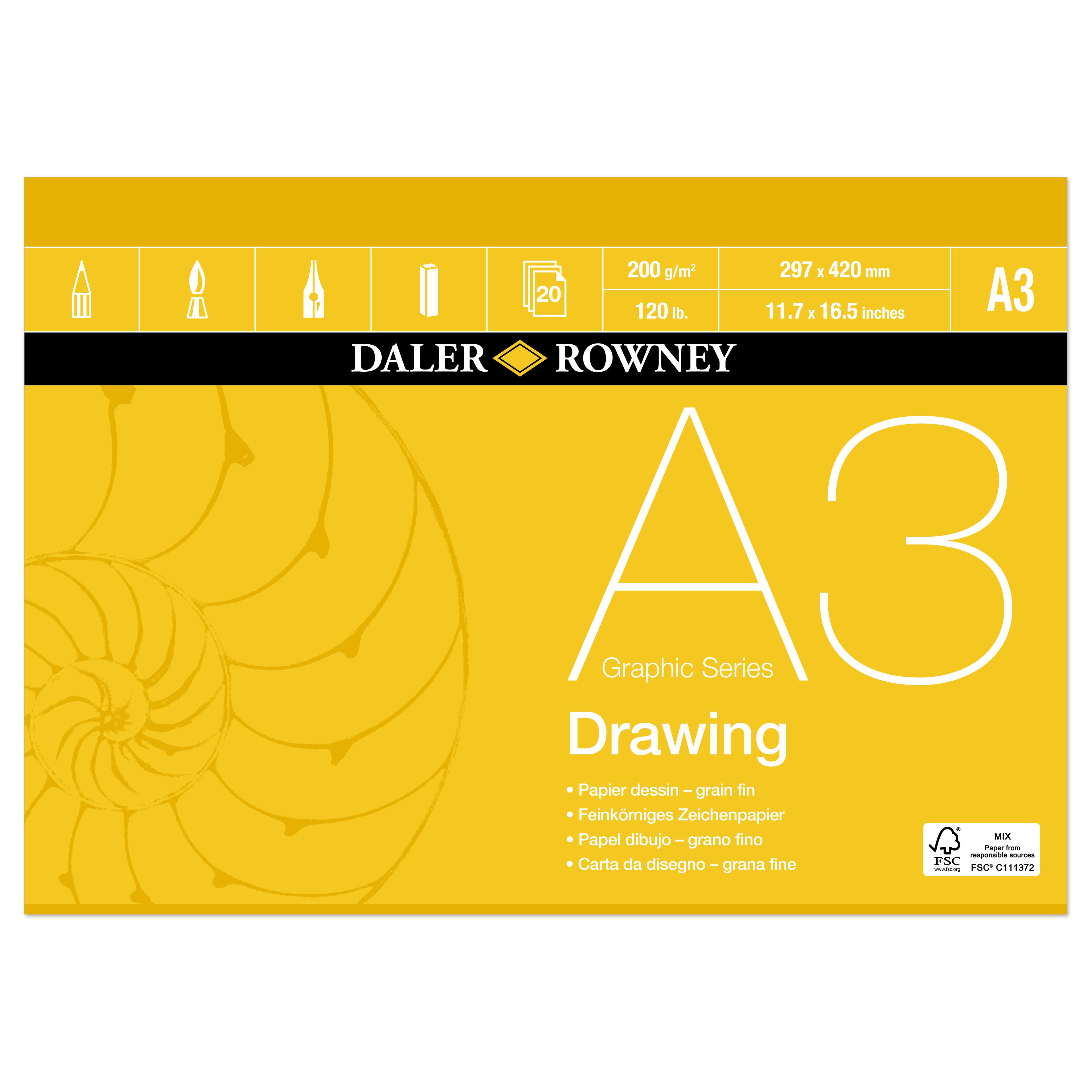 Daler-Rowney Graphic Series Drawing pad A3 - 200gsm